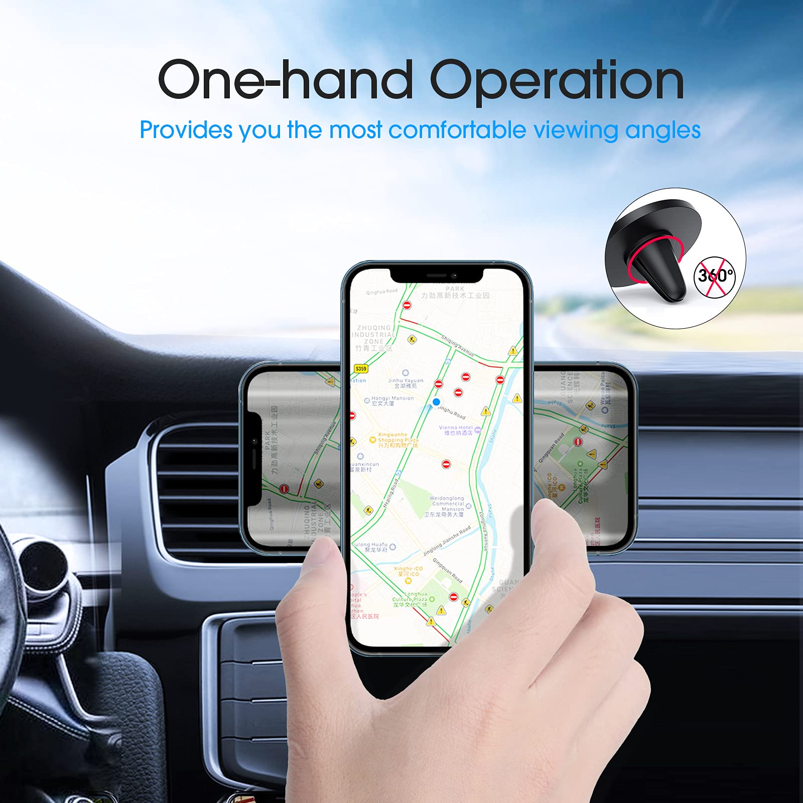 Techmatte For Magsafe Car Mount, Magnetic Air Vent Phone Holder For Car Compatible With Iphone 16 15 14 13 12 Pro Max Plus Mini & Magsafe Case, Portable Electronic Device Mount (2 Pieces, Black)