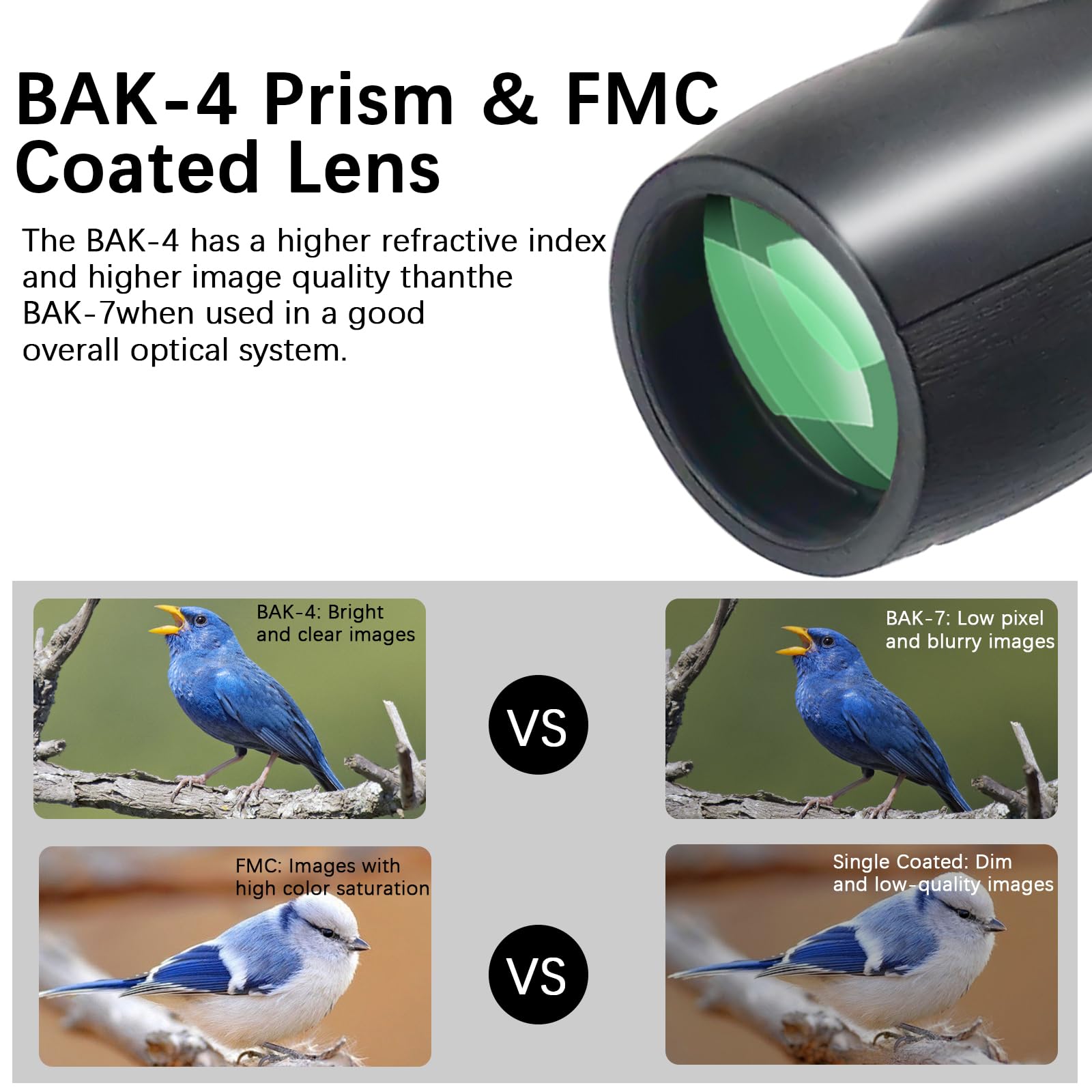 Vludiss 12X60 High-Power Monocular Telescope With Smartphone Holder And Tripod, Large Vision With Bak-4 Prism And Fmc Lens Suitable For Bird Watching Hunting Hiking Camping Wildlife