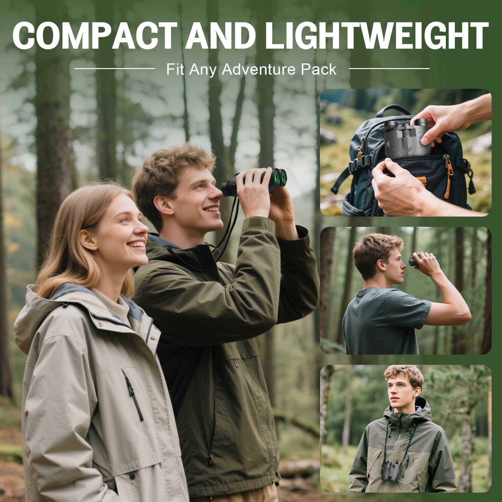 Deesoo 25X32 Binoculars For Adults Kids Compact - High Powered Bird Watching Binoculars Lightweight With Small Size For Hunting Traveling Sports Hiking (Black)