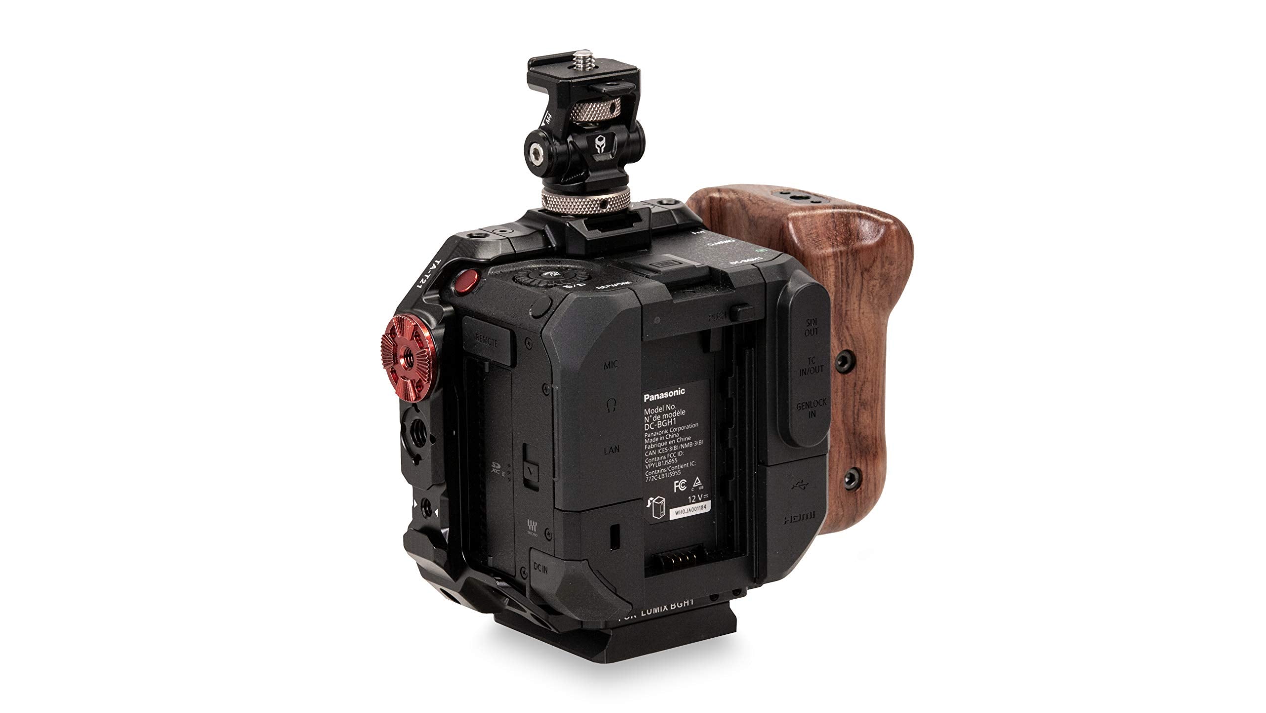 Tilta Tiltaing Kit A Compatible With Panasonic Bgh1 + Bsh1 Camera - Black Wooden Handle, Cold Shoe Monitor Mount, 1/4"-20 And Arri Rosette Mounting Points Ta-T21-A-B
