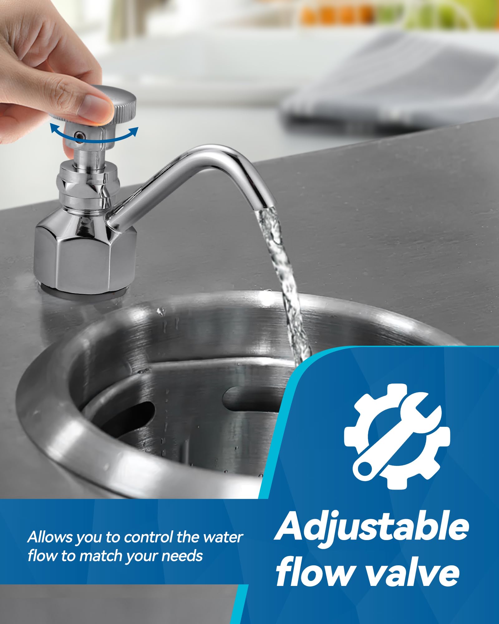 Iviga Dipper Well Faucet, Coffee Shop Bar Counter Sink Faucet, Brass Commercial Food Washing Tool For Washing Coffee Ice Cream Spoon Utensils Accessory Kitchen Equipment, With Quick Connector