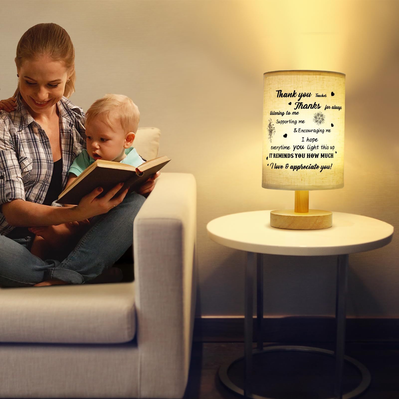Glooglitter Teacher Appreciation Graduation Thank You Desk Lamp Women Reading Lamp For Teacher Appreciation Week Graduation Retirement Birthday