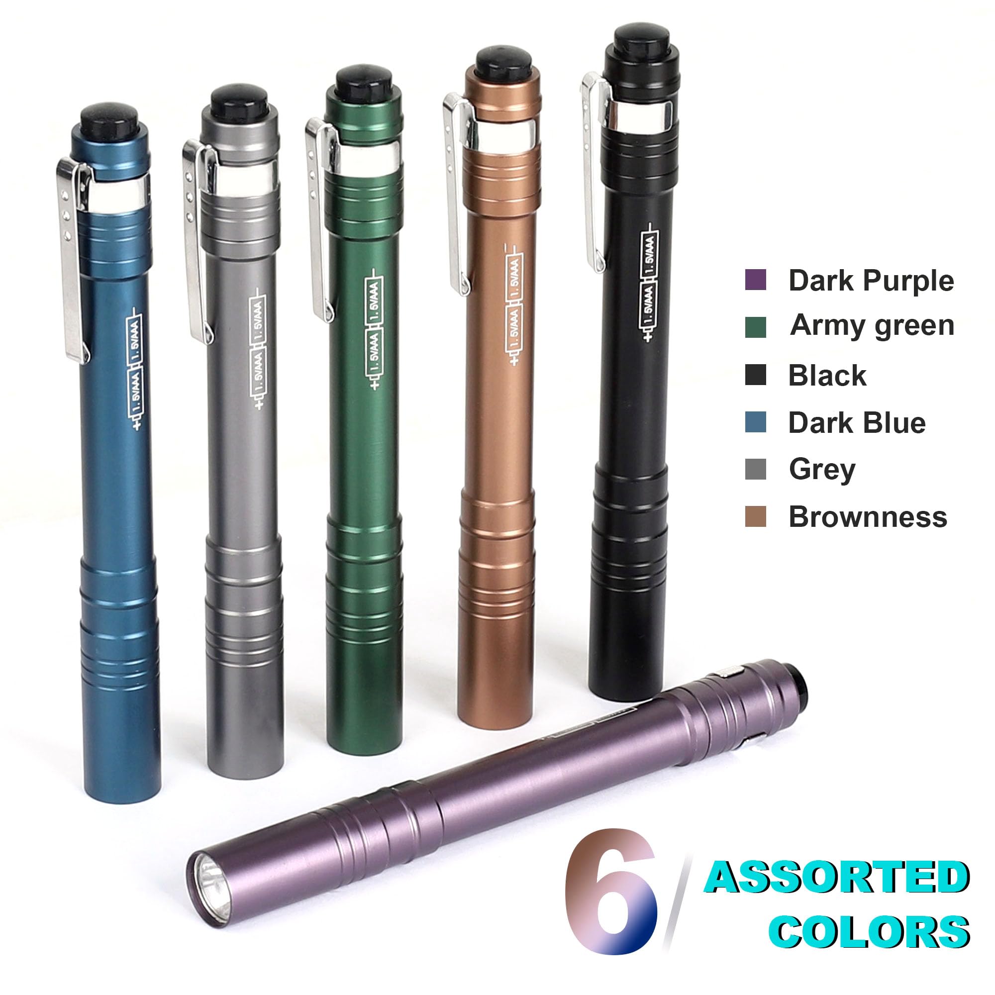 Fastpro 12-Pack Pen Light, Aluminum Led Penlights With Batteries Included & Pre-Installed, Pocket Flashlight For Inspections, Repairs, Camping And Emergencies