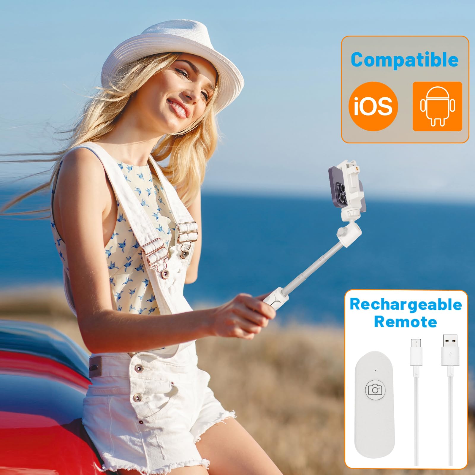 Ailight Extendable Selfie Stick Tripod With Remote,Camera Tripod Stand - 5.3"-15.3" Adjustable 360° Ball Head With Phone Holder Action Camera Adapter,Portable For Vlogging/Live Streaming/Youtube