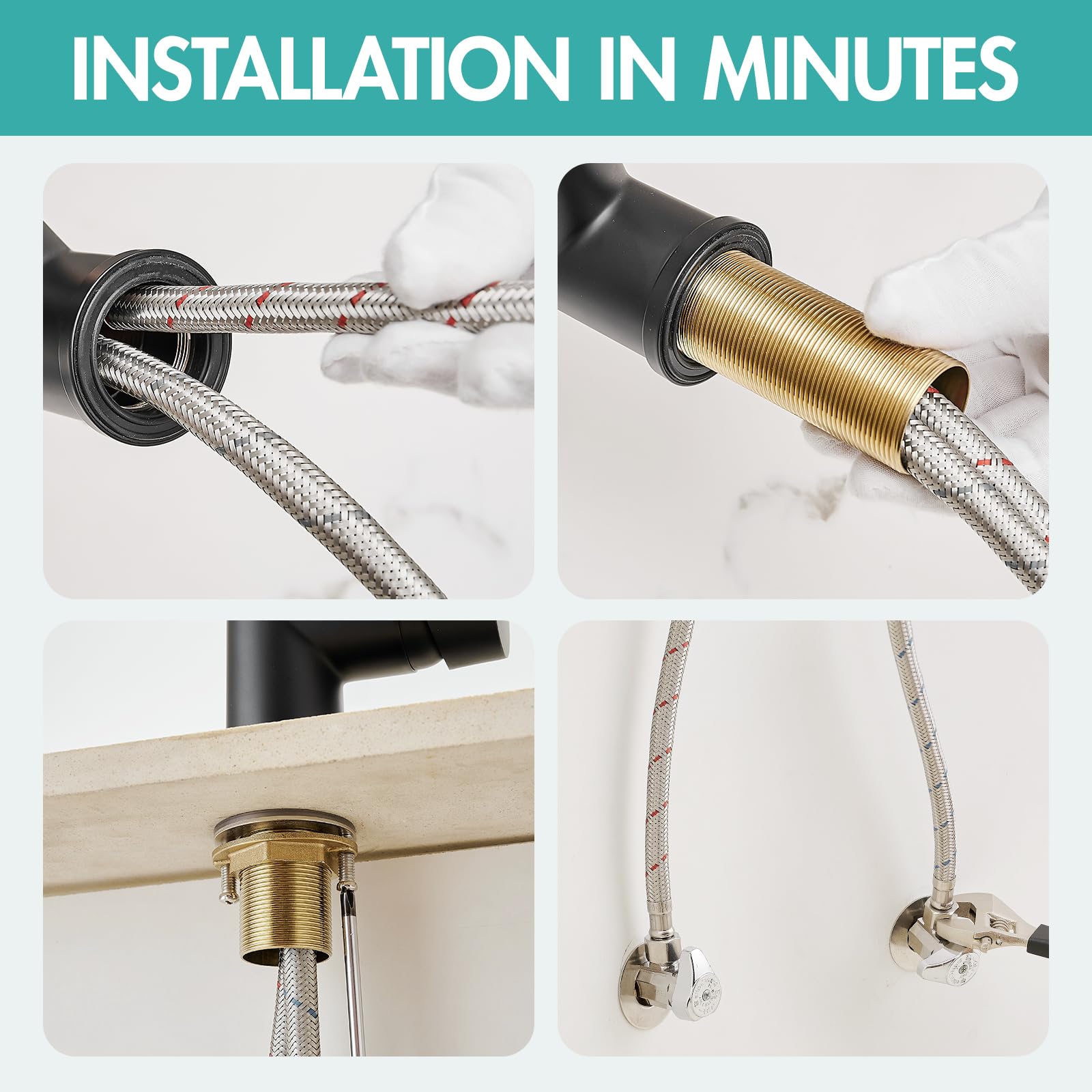 Aimadi Kitchen Faucet,Kitchen Faucets With Pull Down Sprayer Commercial Style Single Handle Matte Black Kitchen Faucet With Sprayer