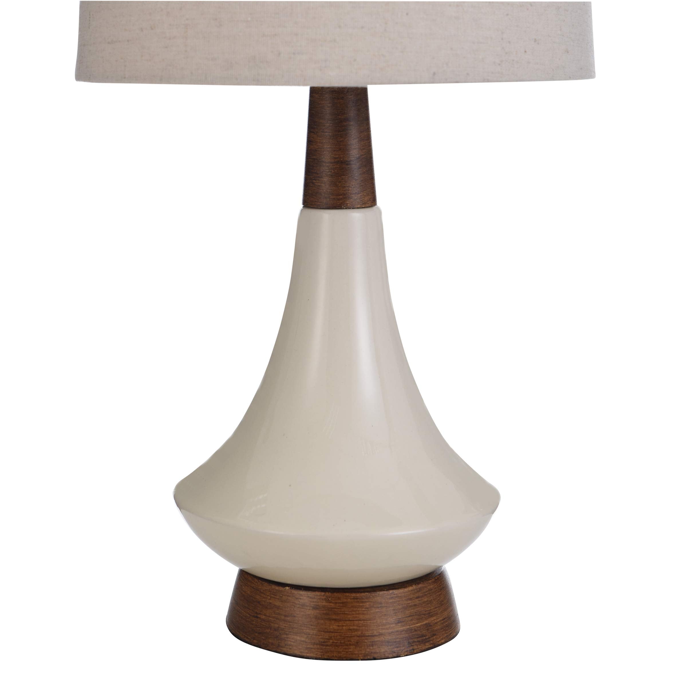 Collective Design L13225Bam Table Lamp, White Washed Wood/Cream