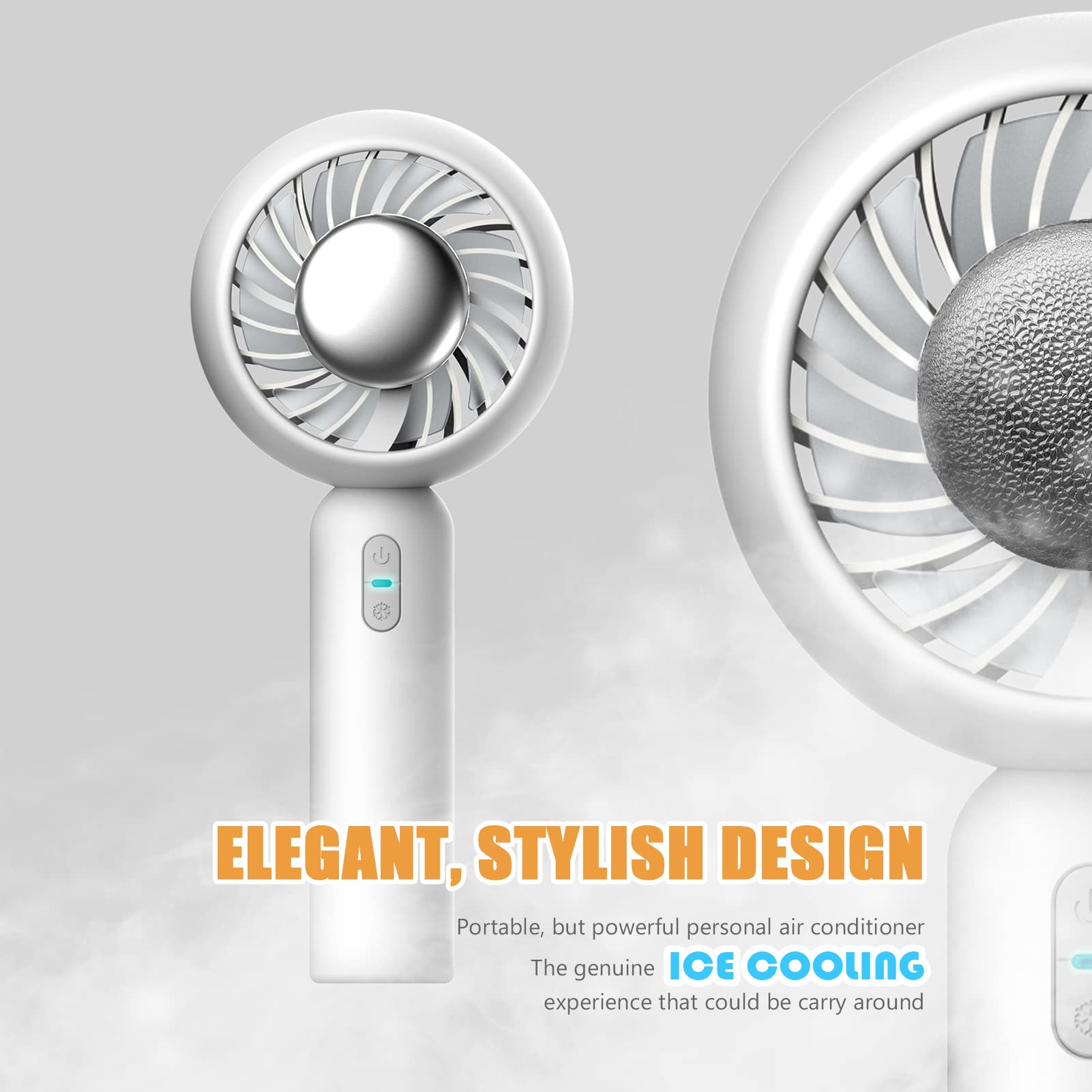 Genuine portable air conditioner fan with ice cooling pad, handheld and ideal for summer heat relief