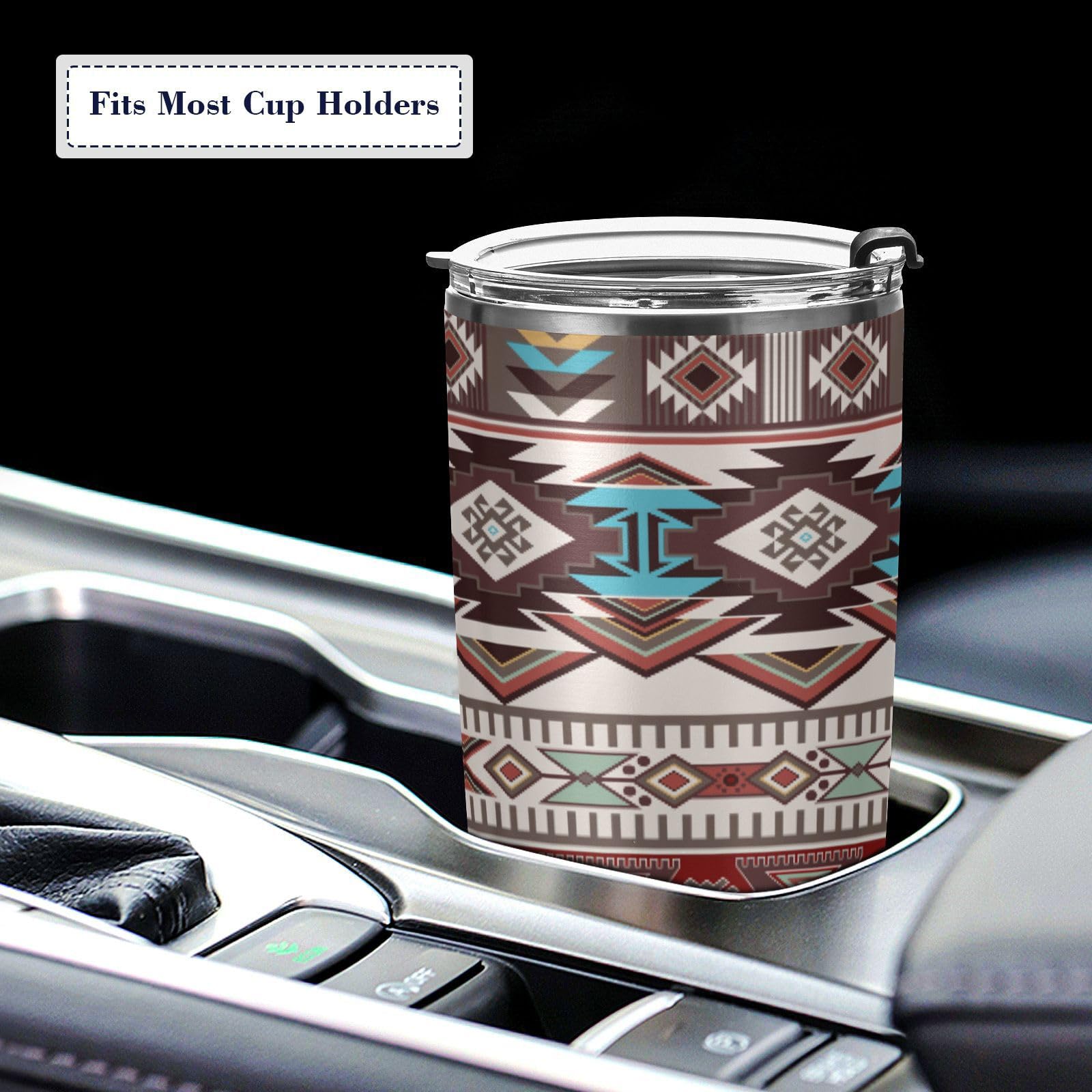 Aztec Navajo Tumbler With Straw Lid, 20Oz Stainless Steel Tumbler Cup Double Wall Vacuum Insulated