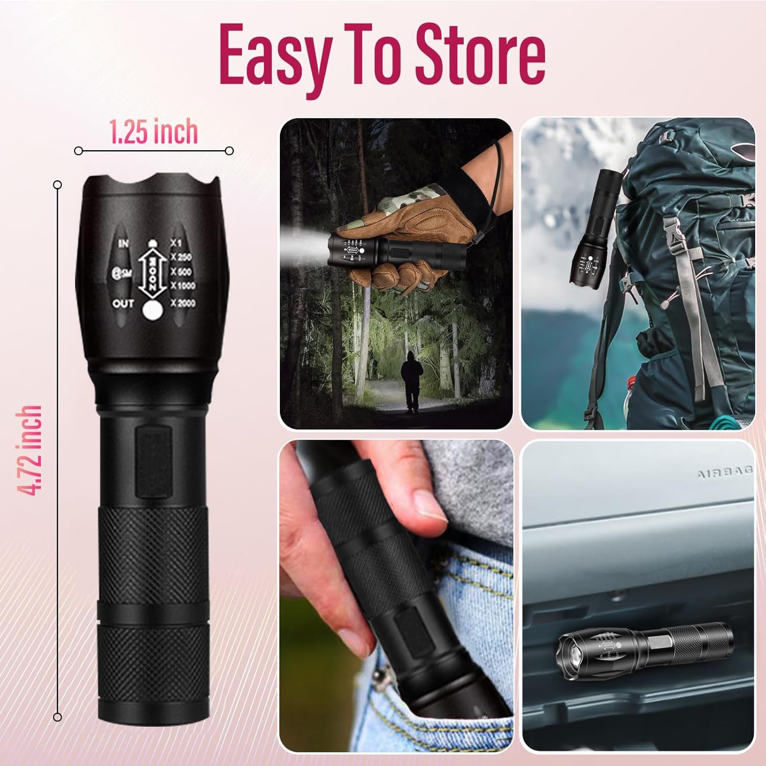 Hyvczp Rechargeable 2 In 1 Red Flashlight, Portable Waterproof Red Light Flashlight, Led Flashlight With White And Red Light Combination, Red Light For Night Observation, Astronomy, Aviations