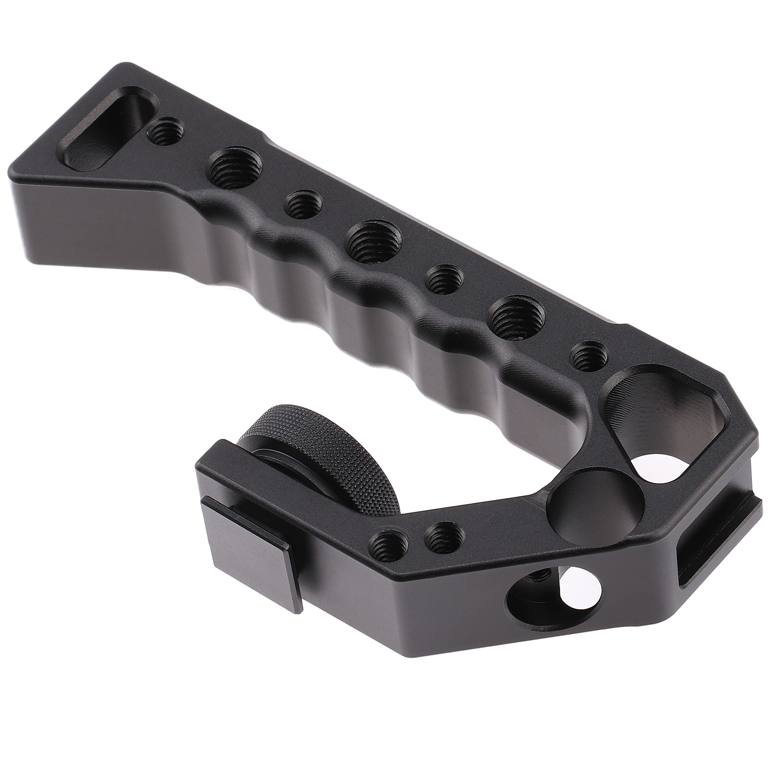 Fotga 5.5Inch Hot Shoe Top Handle Video Stabilizer For Dslr Mirrorless Camera Cage Microphone Minotor Evf With 1/4"-20 3/8"-16 Holes Cold Shoe Mount,A 15Mm Rod Hole
