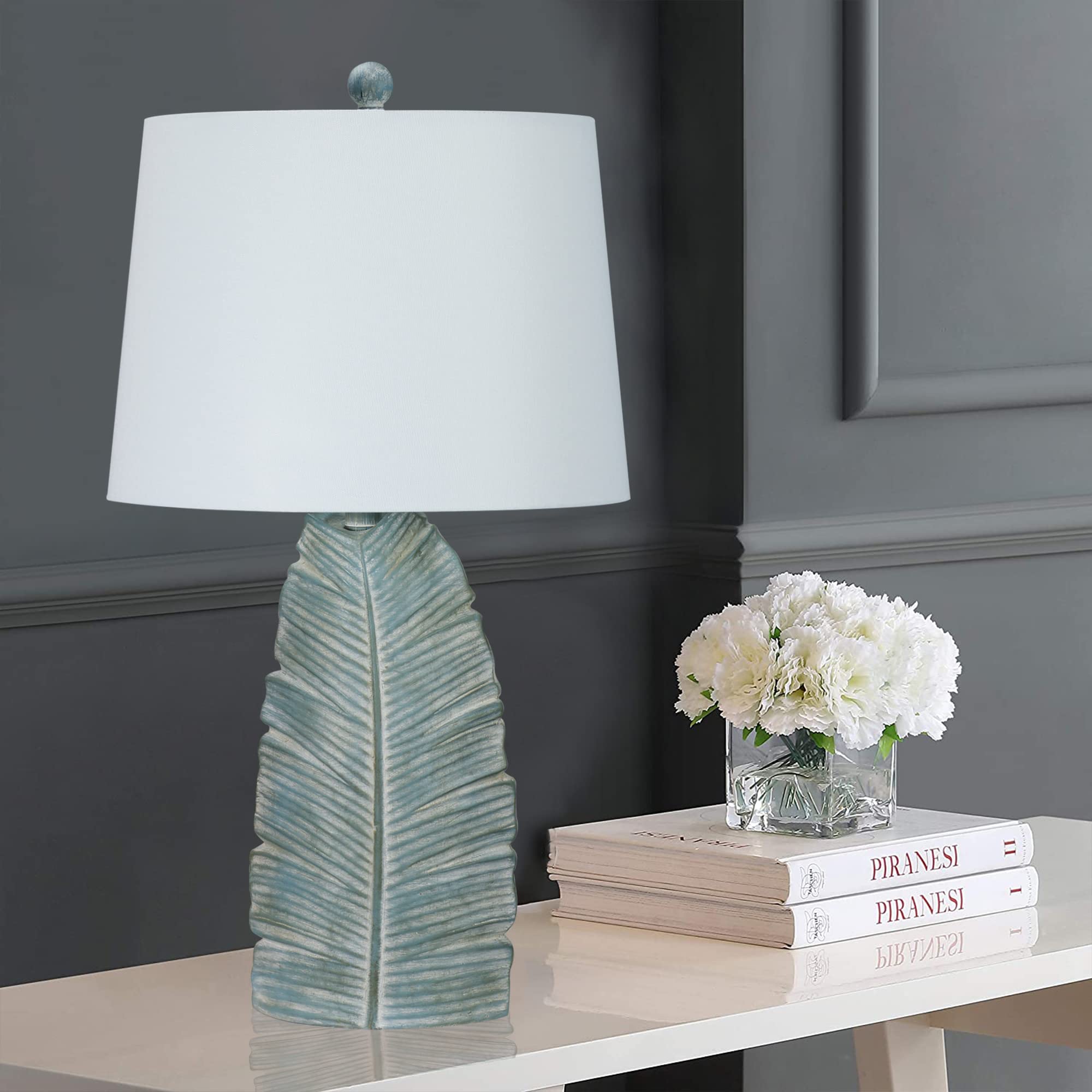 Cory Martin Fangio Lighting'S 6292Ablu 26In Casual Blue Resin Table Lamp With Decorator Shade