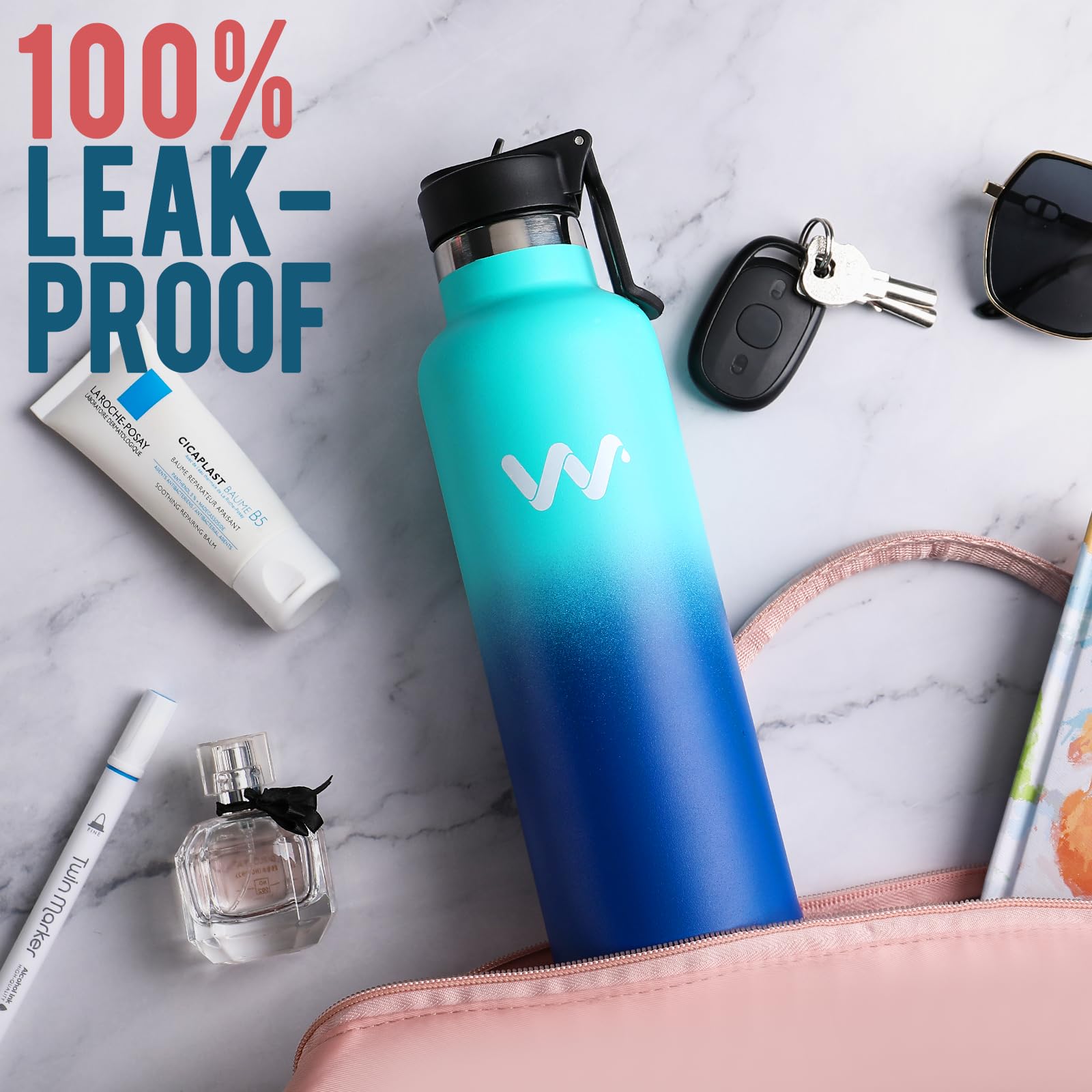 Werewolves Insulated Water Bottle With Straw Lid & Handle Lid, Stainless Steel Water Bottle