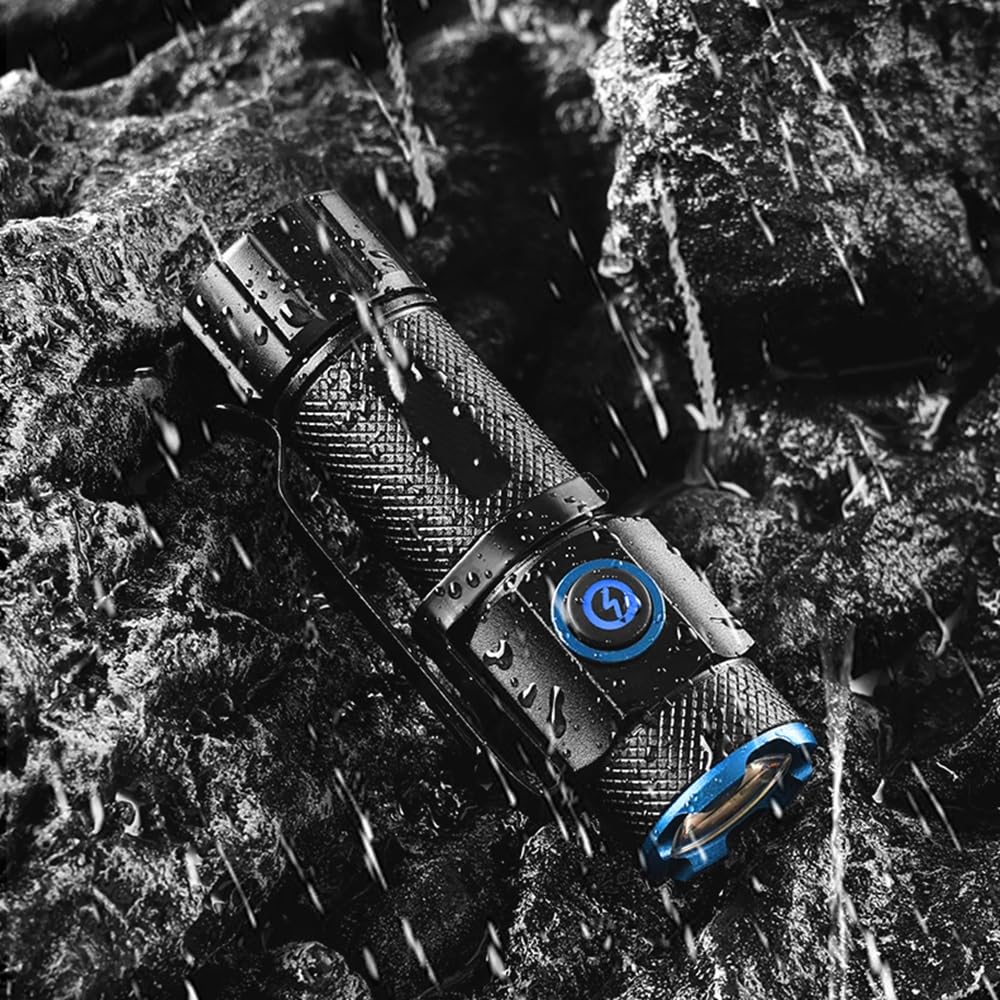 Alonefire X66 Led Mini Flashlight High Lumens Usb C Rechargeable Small Flashlight Bright Lightweight Pocket Size With 5 Light Modes Magnetic With Clip, Charging Indicator, Rechargeable Battery For Edc