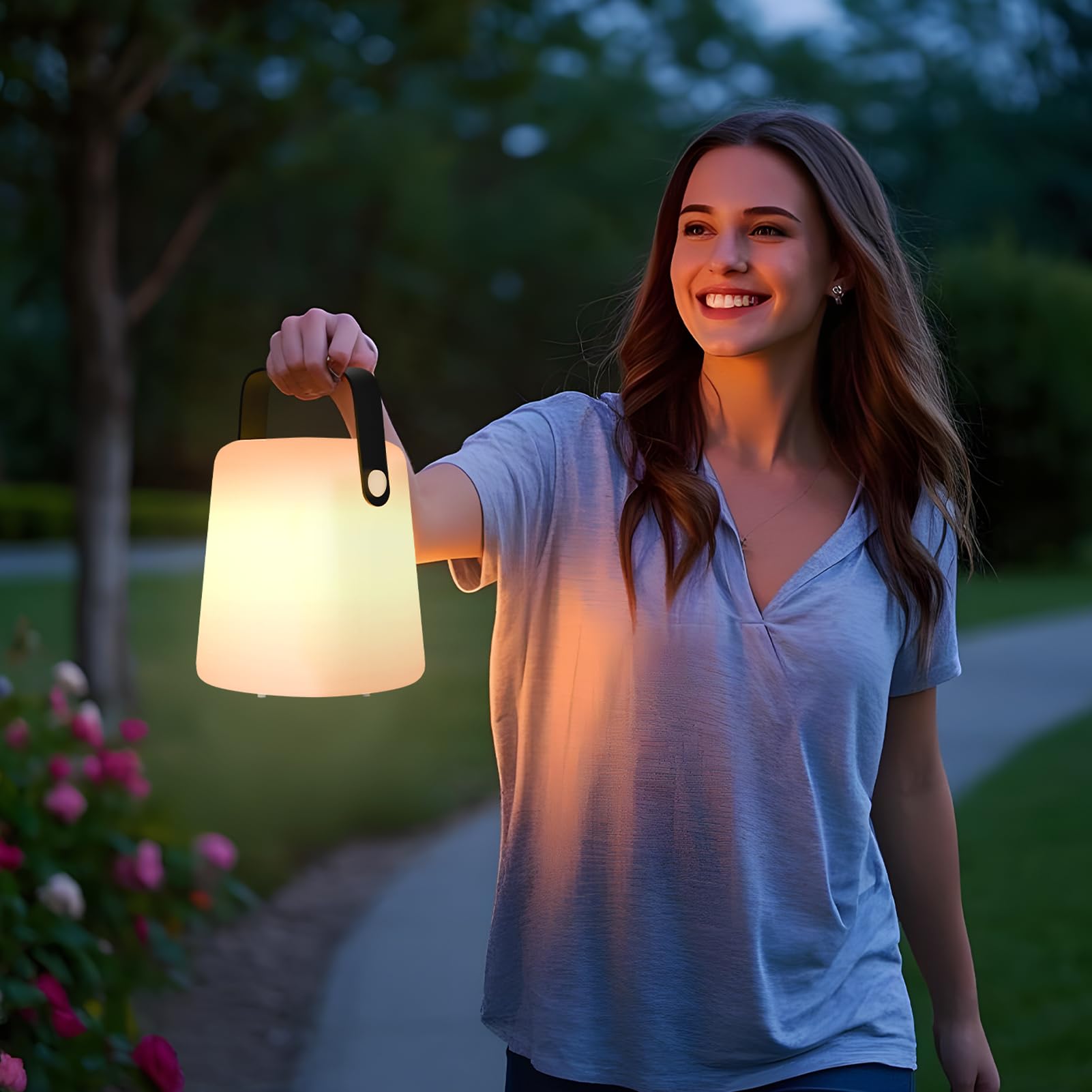 Uuffoo Table Lamp Outdoor Warm White Rgb Usb Charging Cordless Lamp Led Table Lamp Ip44 For Garden Terrace Patio