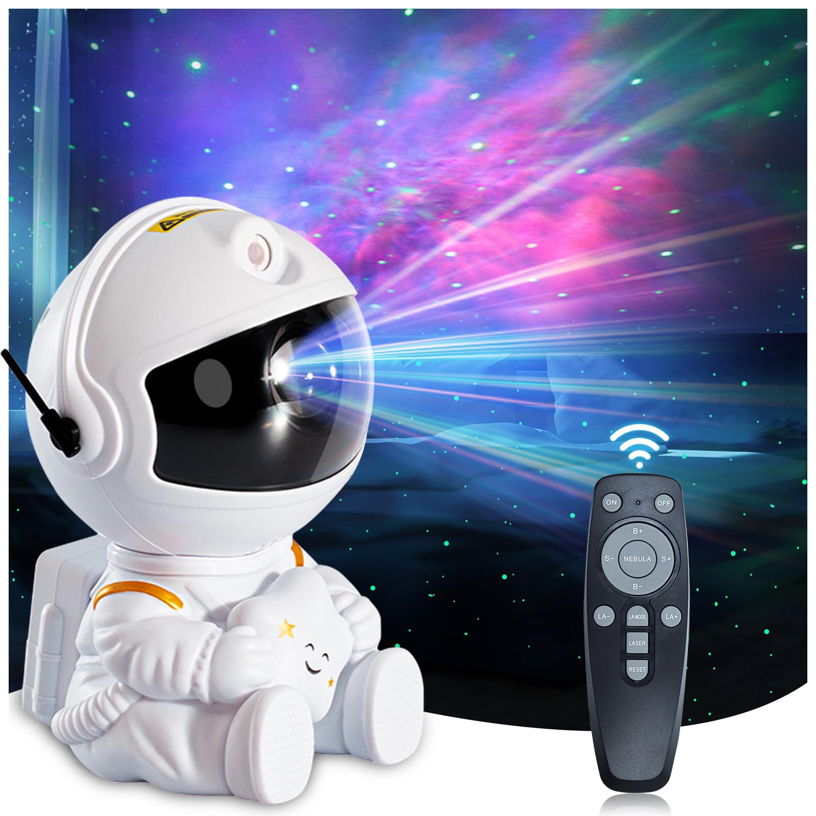 Florarich Astronaut Galaxy Projector Night Light For Kids Bedroom Star Projector With Remote Control, Aesthetic Nebula Astronaut Projector Ambient Lighting For Gaming Room, Home Theater, Ceiling, Party Decor