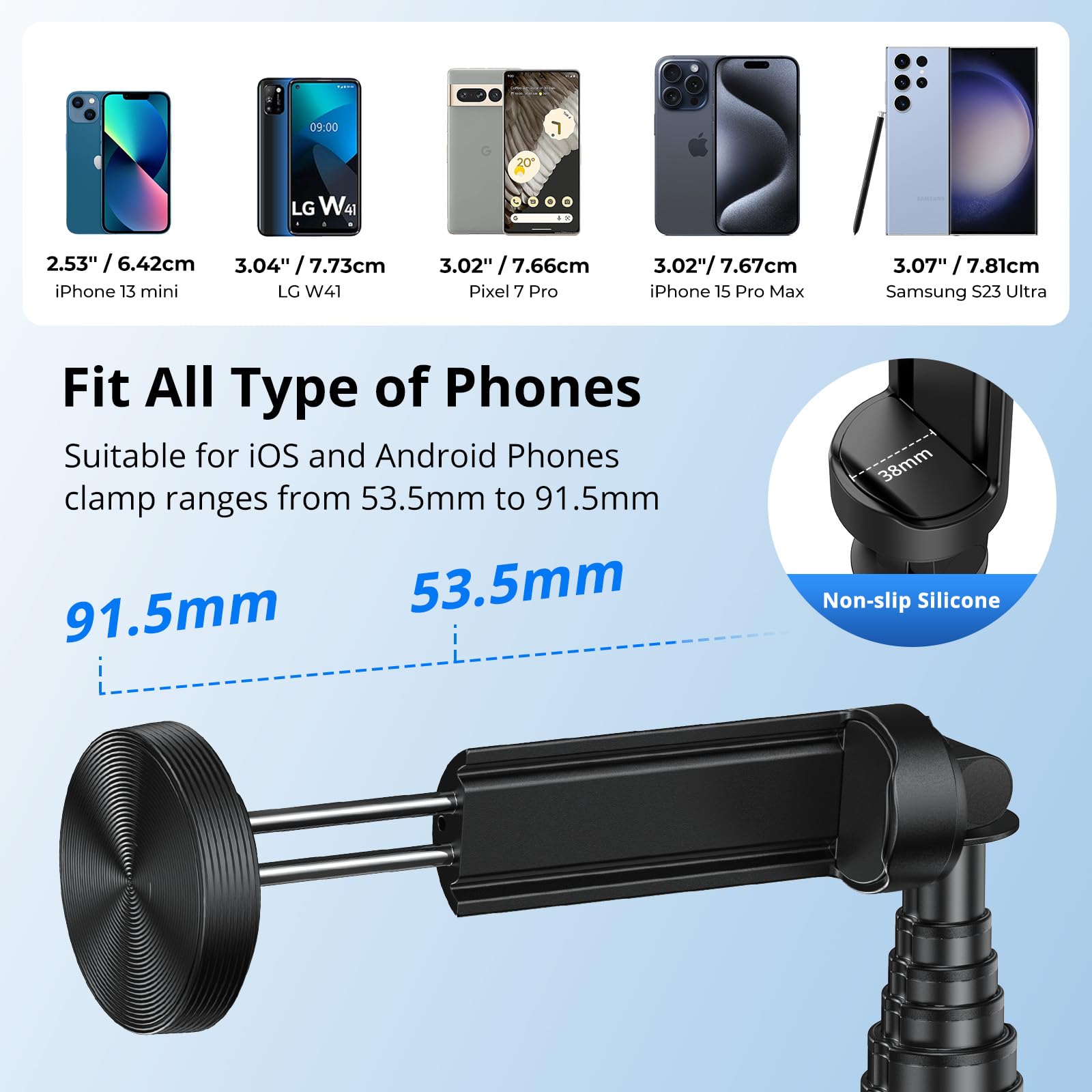 Syncwire 55" Selfie Stick Phone Tripod, All-In-One Extendable Aluminum Cell Phone Tripod Stand Travel Tripod With Rechargeable Bluetooth Remote, Compatible With Iphone, Samsung And More Android Phone