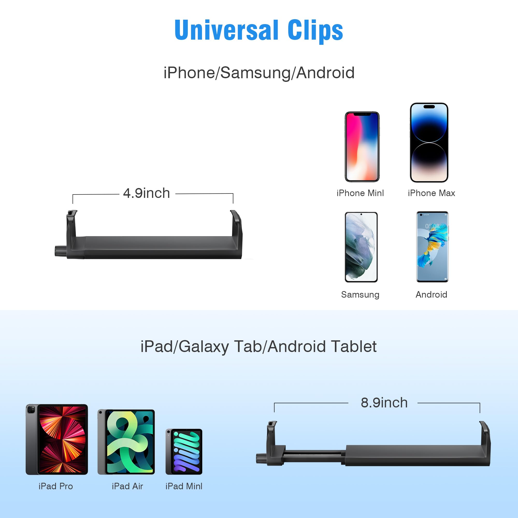 Yotilon Tall Flexible Phone Tripod With Adjustable Gooseneck, Remote For 4.9-12.9'' Cell Phone/Ipad - Recording/Watching/Cooking/Vlogging