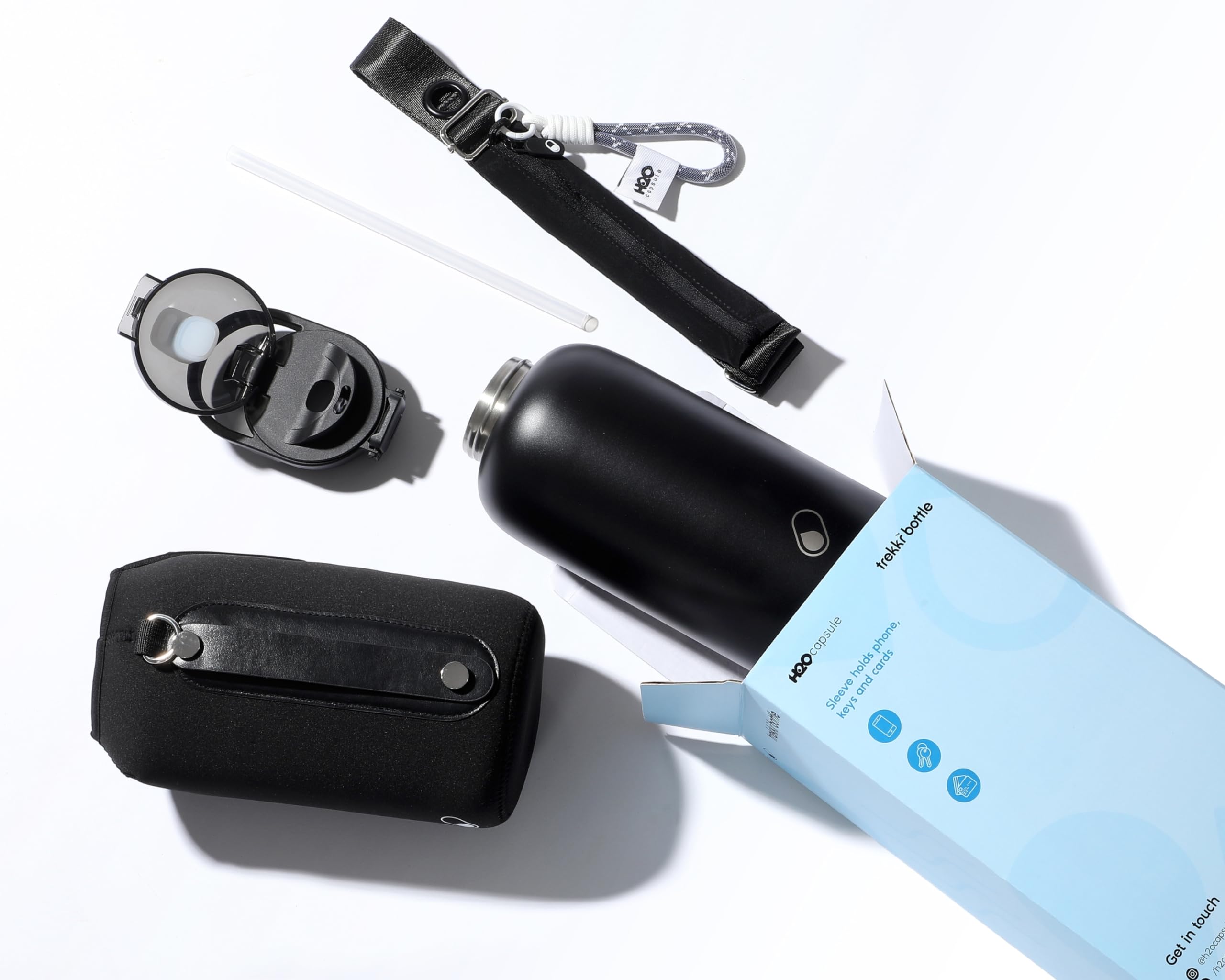 H2O Capsule Half Gallon Insulated Water Bottle With Straw - Stainless Steel Thermos Water Bottle