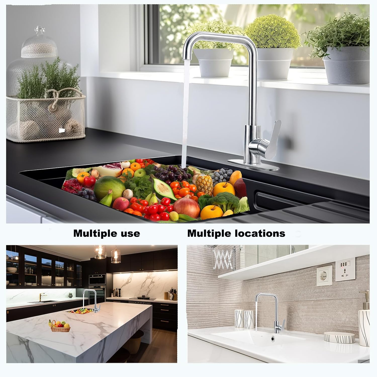 Xwihtr 360° Swivel Kitchen Faucet For Hot And Cold Water, Anti-Drip, Ceramic Valve, Silent Kitchen And Bathroom Sink Basin Faucet(Chrome)