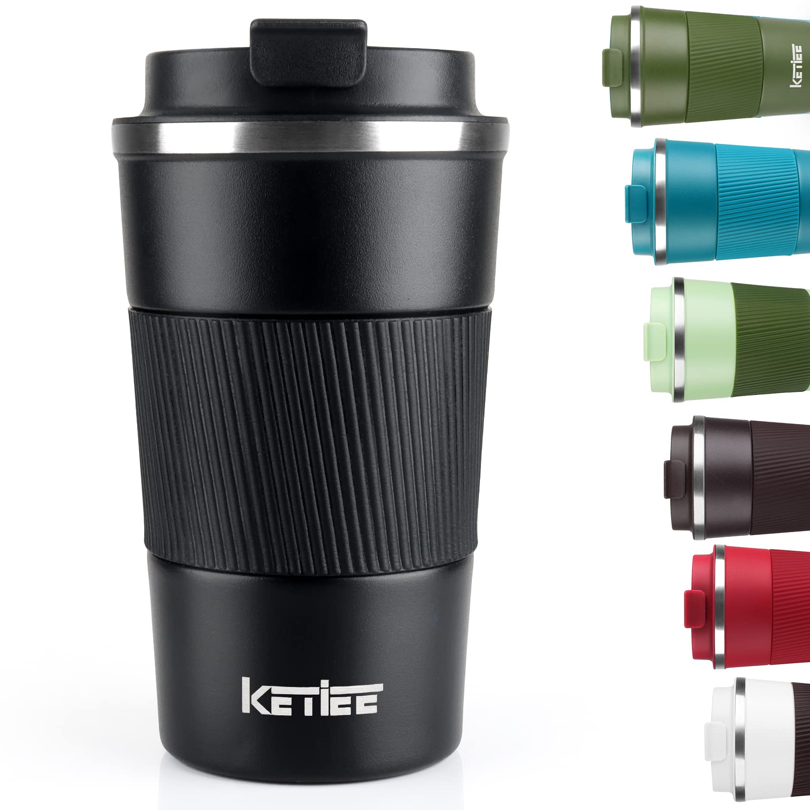 Ketiee Travel Mug 12Oz, Vacuum Insulated Coffee Mug With Leakproof Lid, Travel Coffee Tumbler