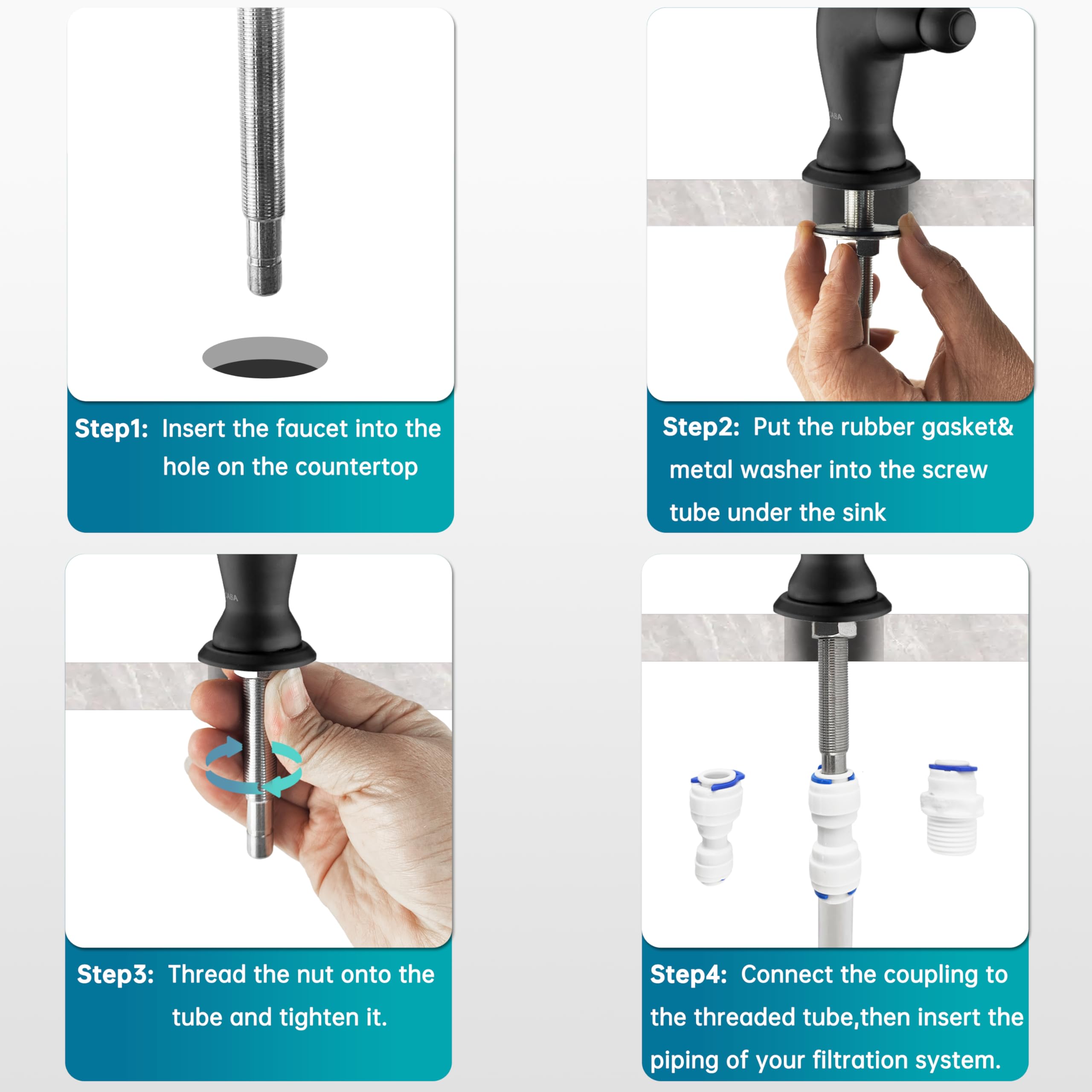 Ekrte Bronze Water Filter Faucet,Commercial Everse Osmosis Faucet For Under Sink, Brass Drinking Water Purifier Faucet, Oil Rubbed Bronze