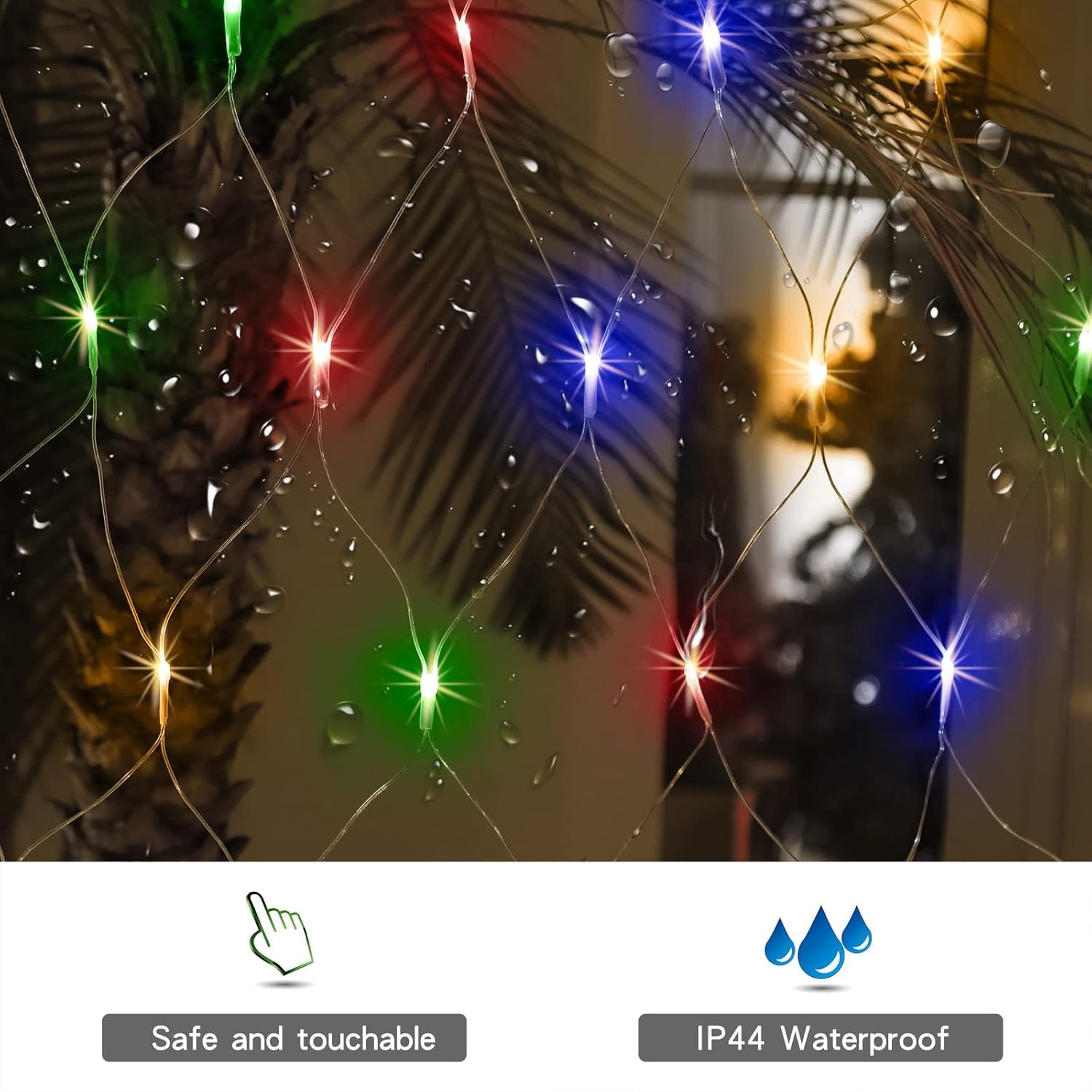 Anycosy 390 Led Christmas Net Lights,13X5Ft Mesh String Lights,8 Modes Waterproof Outdoor Mesh Fairy Lights For Xmas Trees, Bushes, Wedding, Garden (Multicolor)