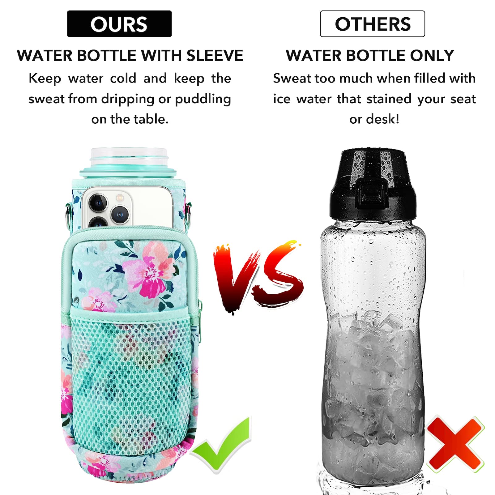 32 Oz Water Bottle With Straw And Sleeve, Motivational Water Bottle With Time Marker And Adjustable