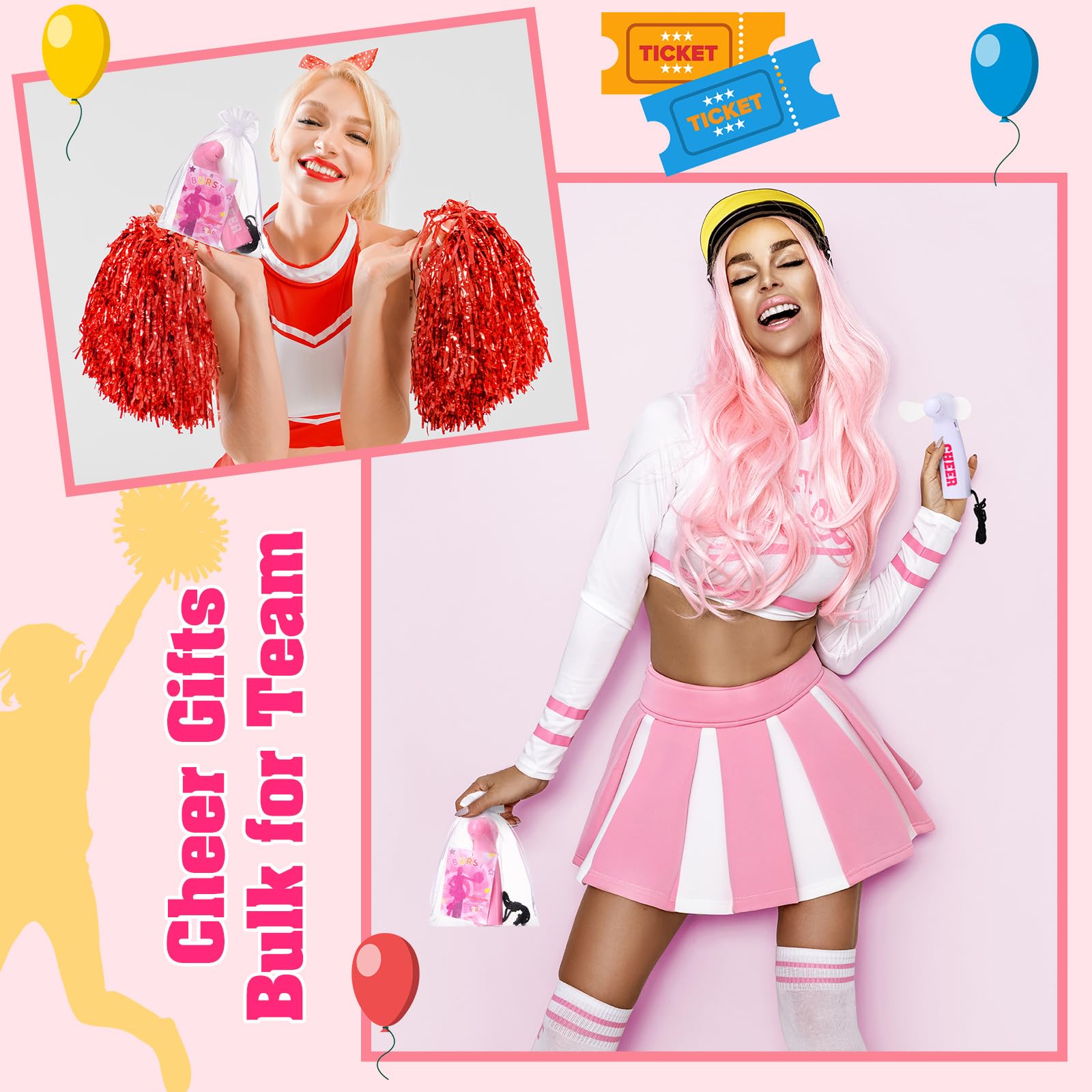 Portable handheld fans in bulk, perfect for cheerleaders and team sports events