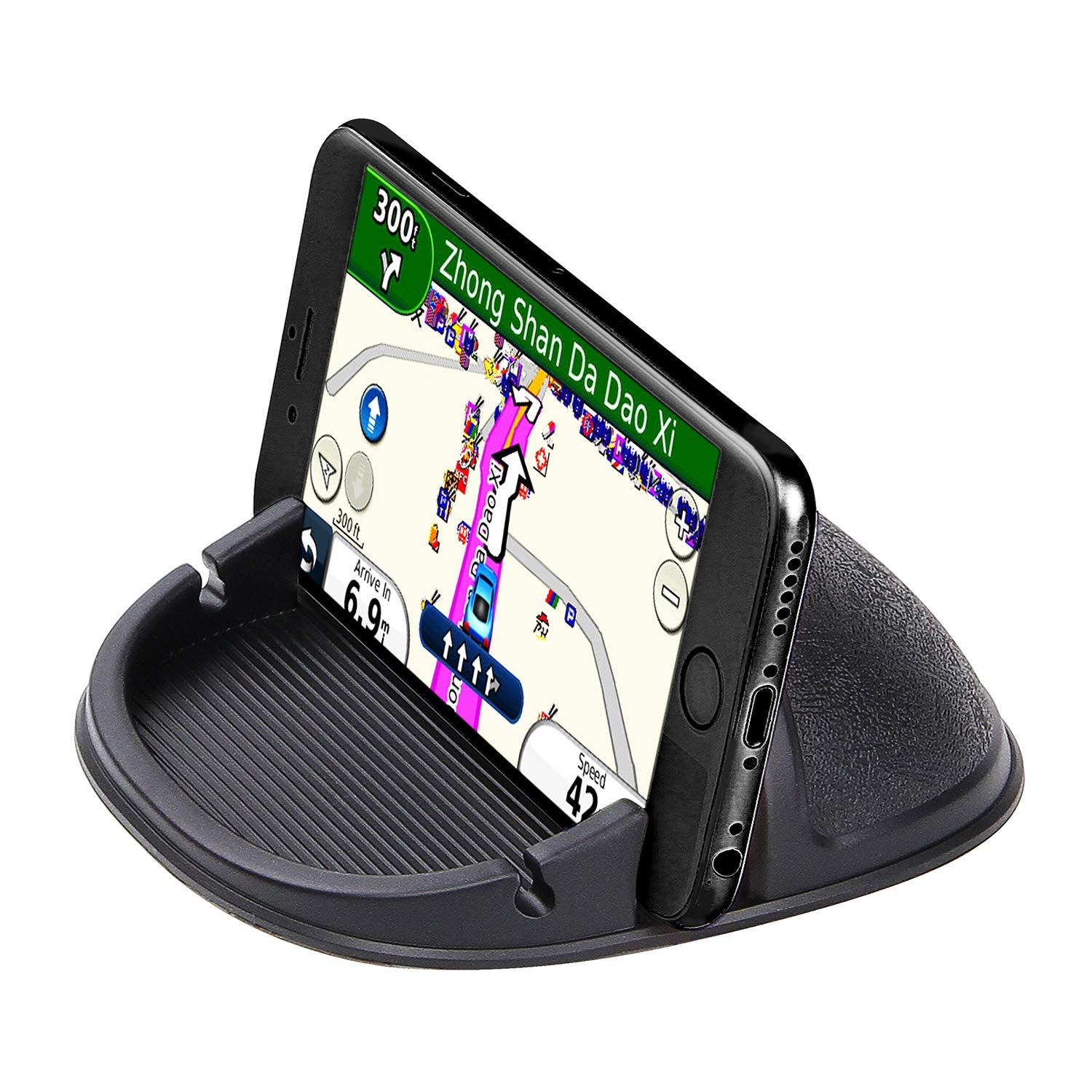 Oleksil Car Cell Phone Holder Dashboard Phone Mount - Anti-Slip Silicone Pad Phone Stand Compatible With Iphone, Samsung, Android Smartphones