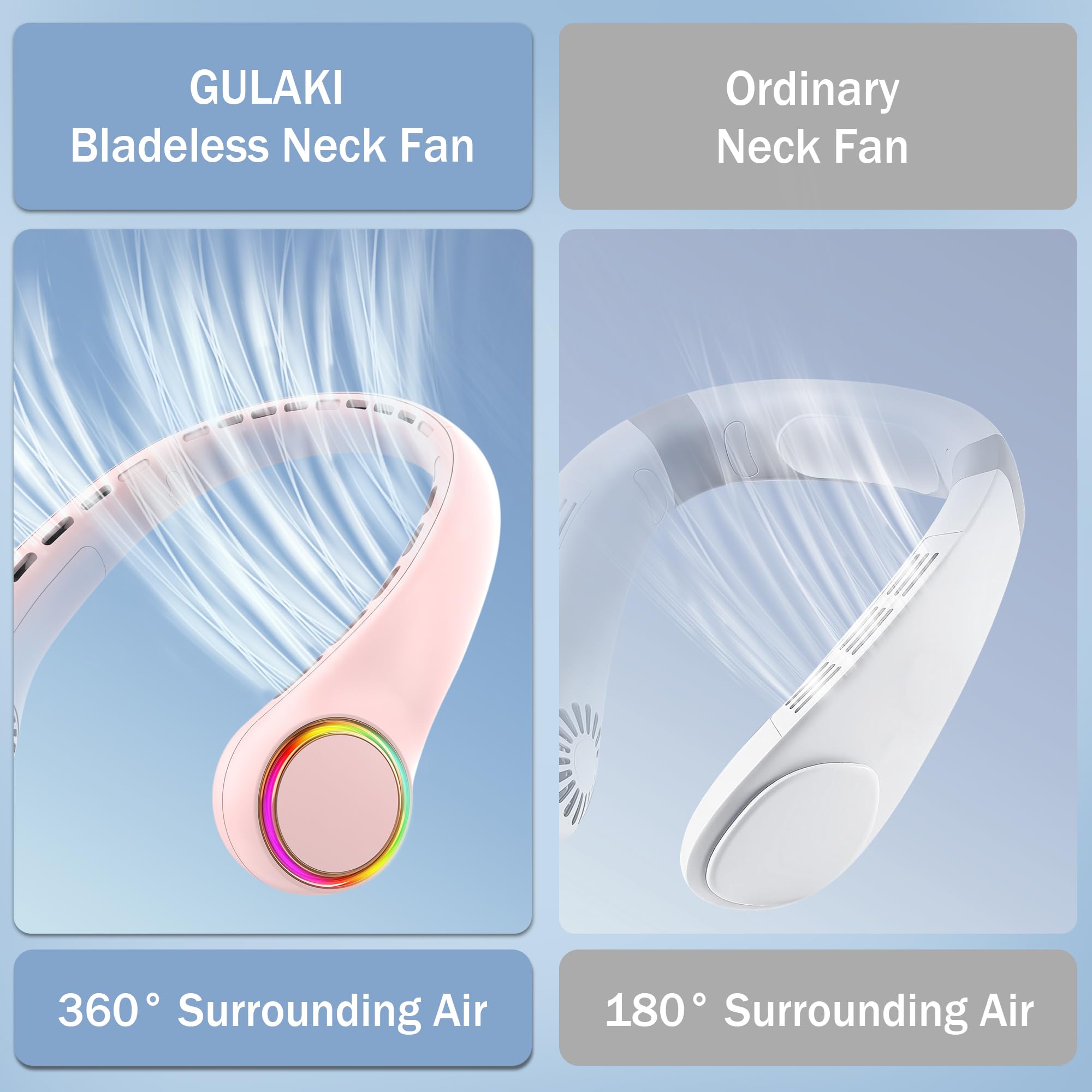 Neck Fan, Portable Fan With 5-17H Lifespan, 4000Mah Neck Fan Air Conditioner With 3 Adjustable Speed