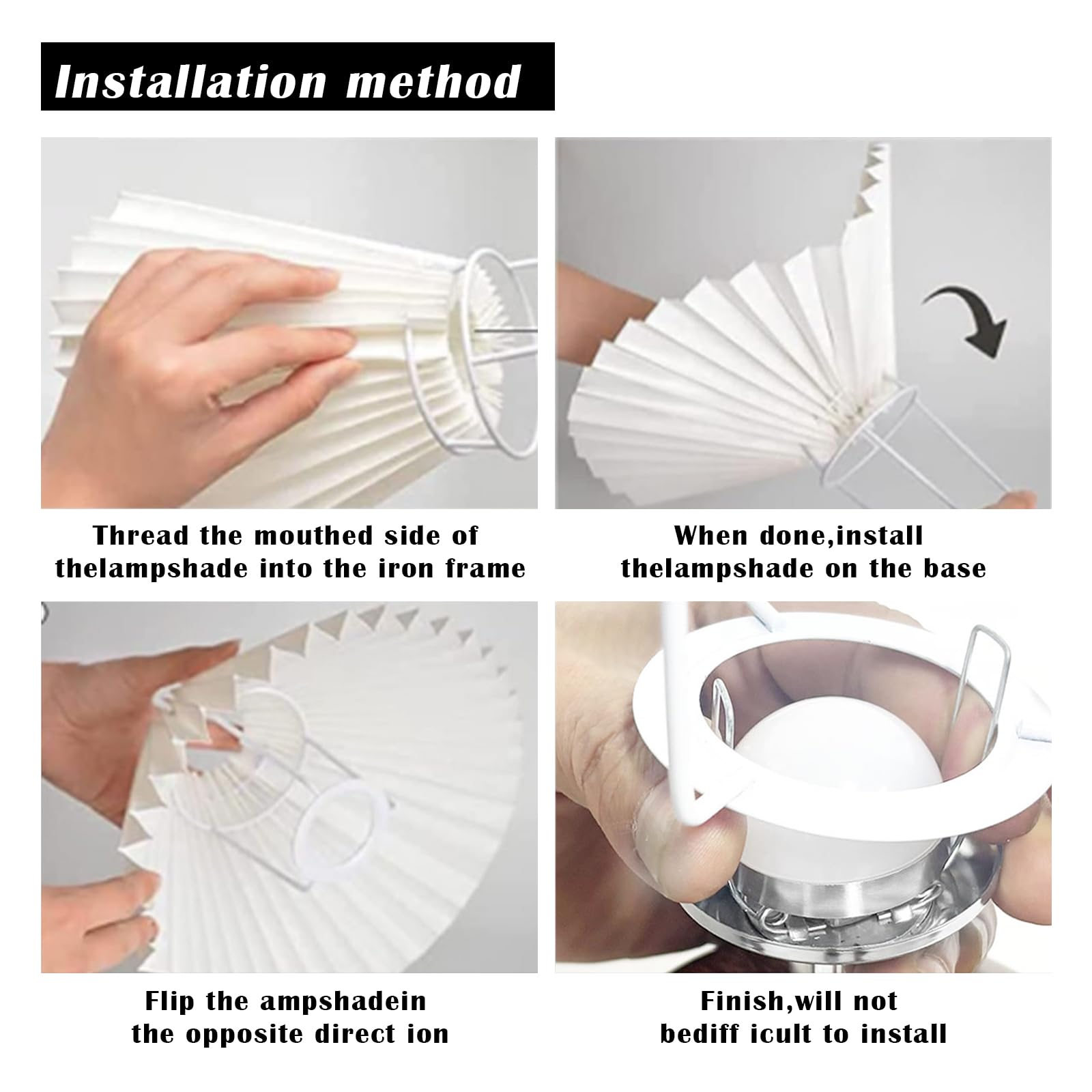 Aoteam Small Pleated Table Lamp, Modern Metal Base Nightstand Lamp With Beige Fabric Shade, Ideal For Bedroom, Living Room, Kids Room, And Study, A Cute Accent Lamp For Cozy Lighting (Wood Grain Lamp-6)