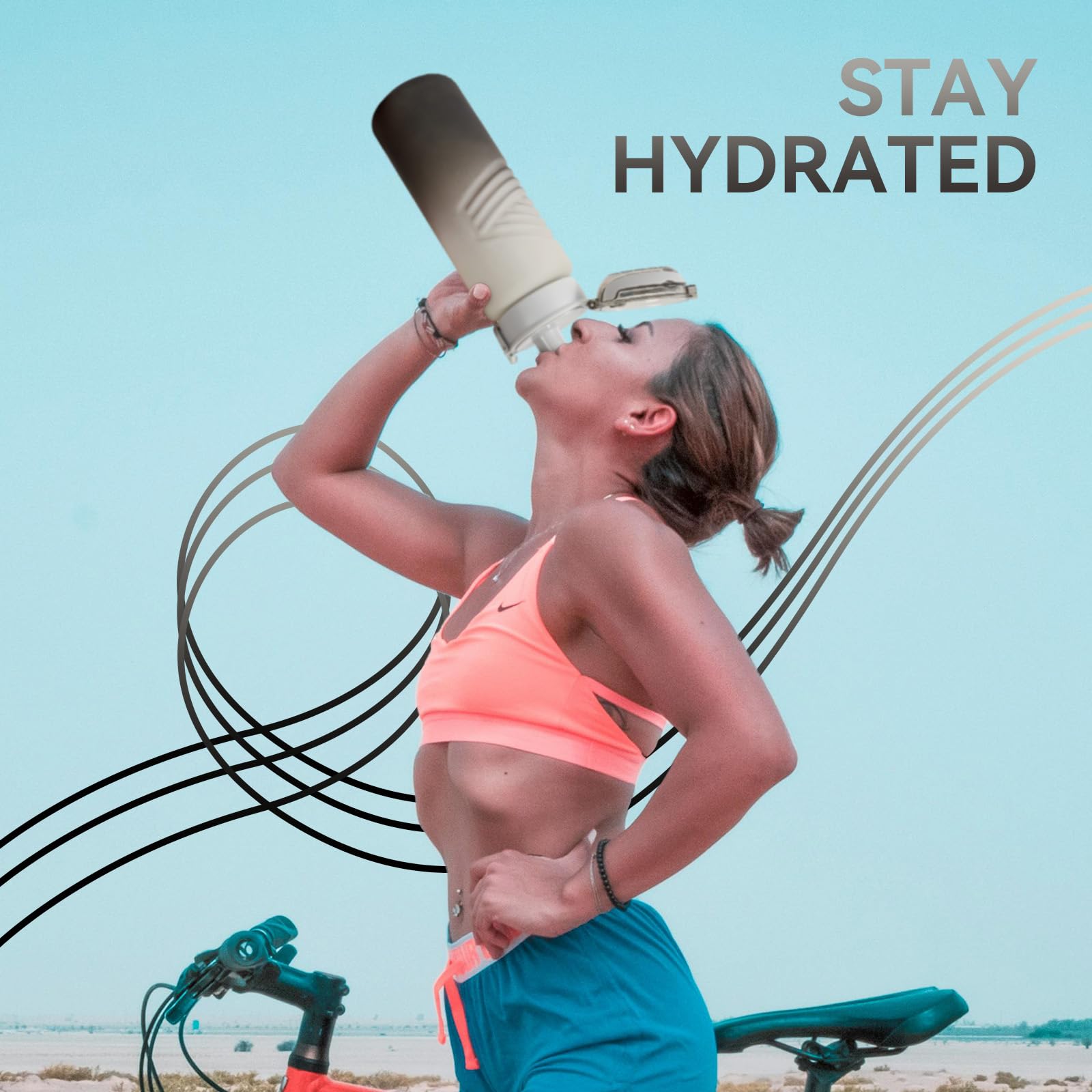 32oz no-straw leakproof bottle for athletes, workouts, and travel