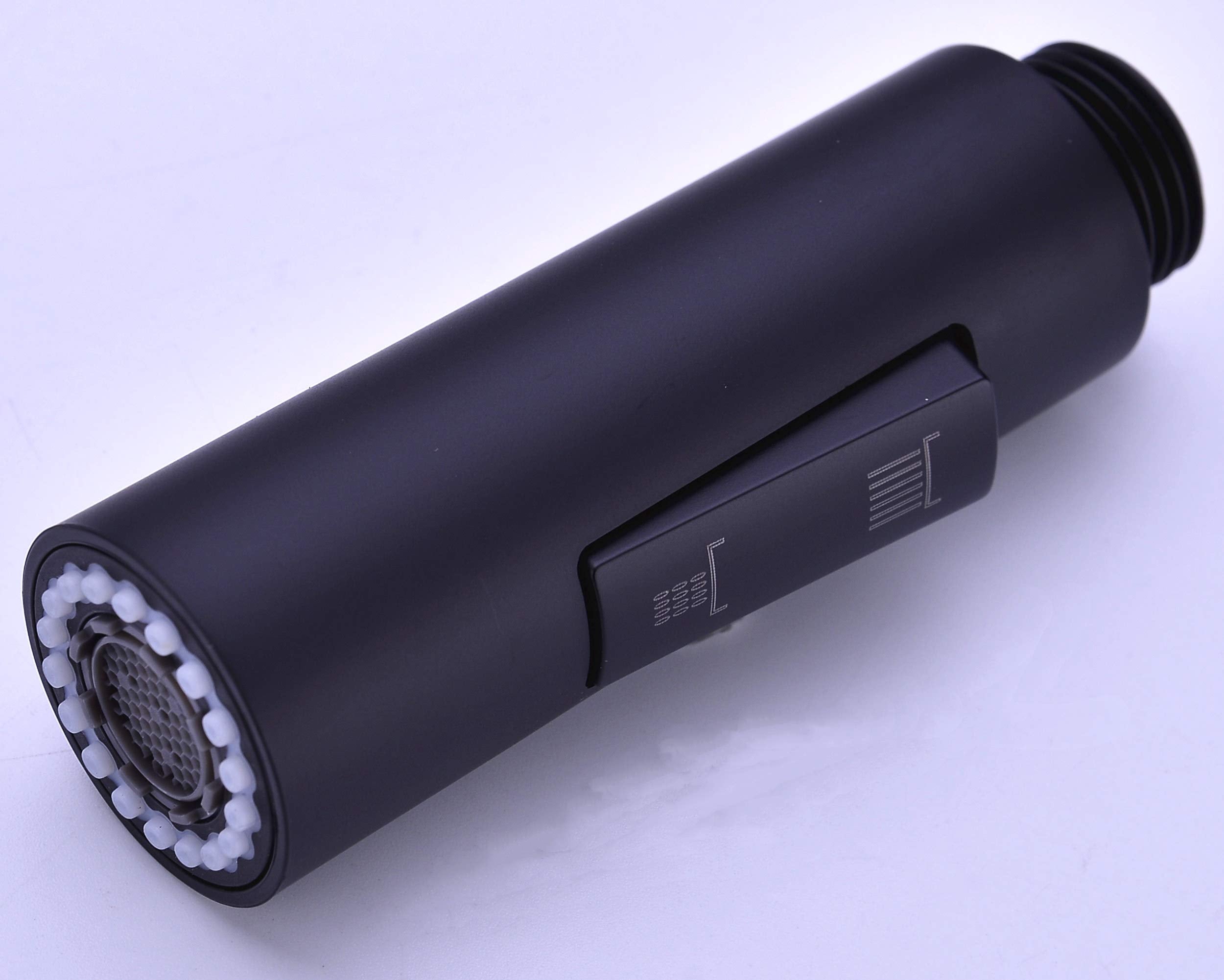 Gordee Pull Down Spray Head For Kitchen Faucet, Column Shape 2-Function Kitchen Bathroom Sink Faucet Replacement Head, 1.8 Gpm 0.8 Inch Connector(Male), General Us Standard, Matte Black