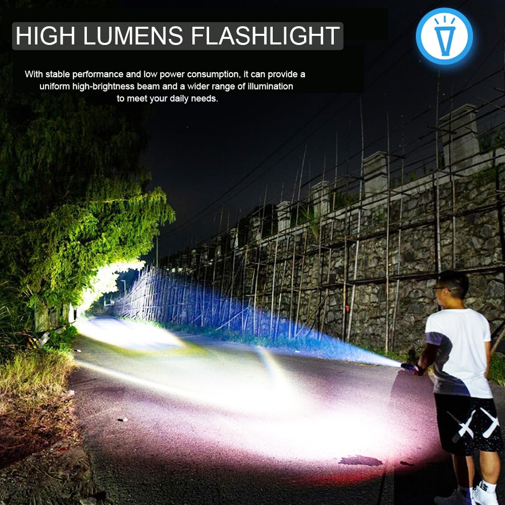 Modoao Led Flashlight High Lumens - Flashlights For Camping, Hiking, Dog Walking - Powerful Emergency Flashlights With 5 Modes For Outdoor Use - Bright Flashlight With Zoomable Beam (3-Pack)