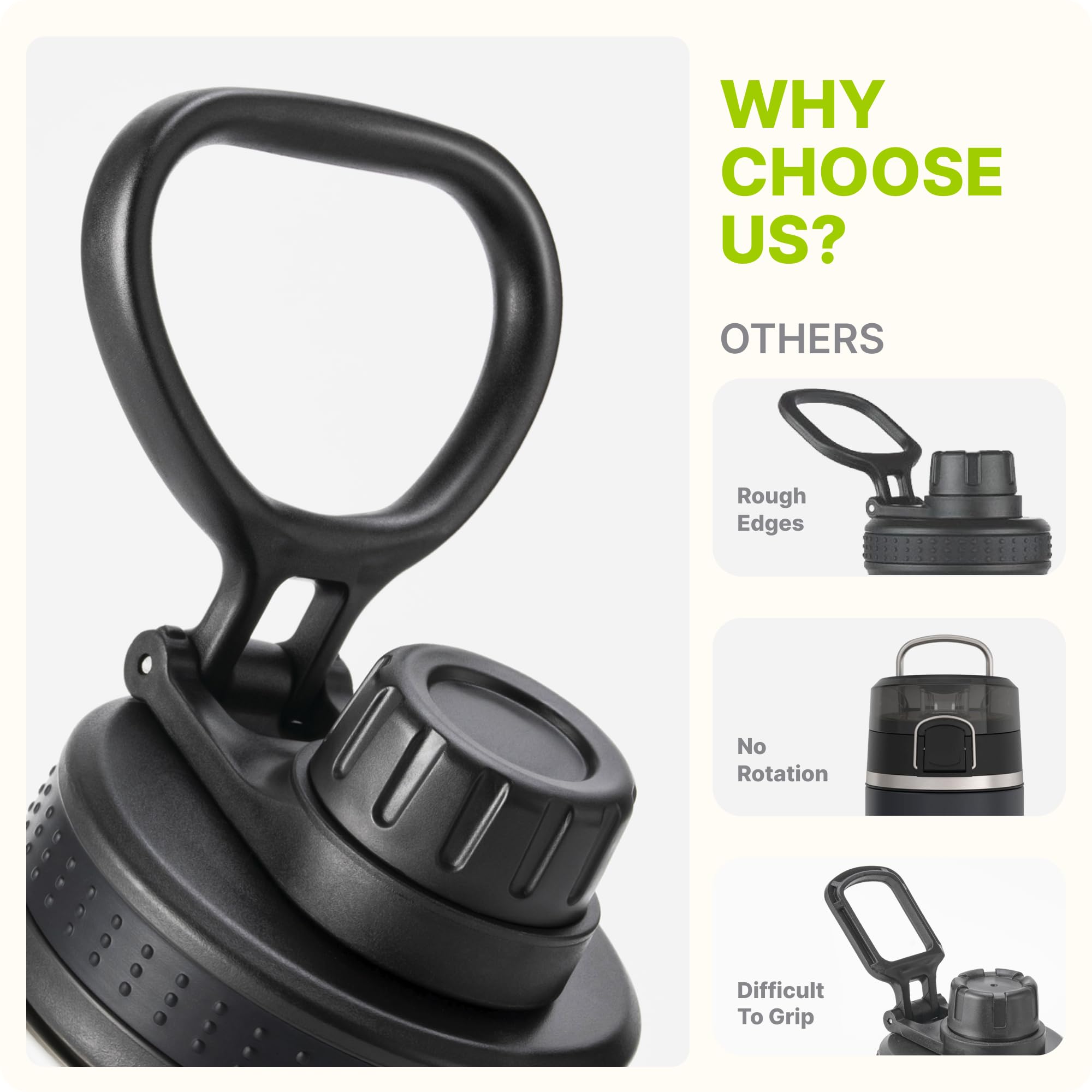 Insulated Water Bottle 2 Pack-16 Oz Stainless Steel Vacuum Sports Water Bottle Wide Mouth Flask