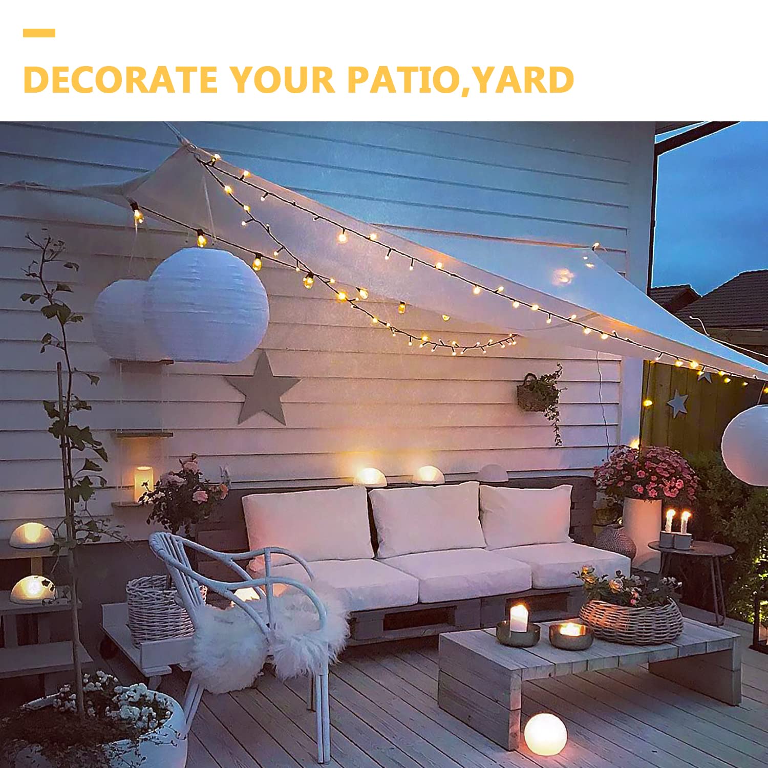 Jmexsuss 200 Led Solar Rope Lights,66Ft 8 Modes Solar Rope Lights Outdoor Waterproof Led Solar Powered Rope Tube For Fence,Gazebo,Yard,Walkway,Path(Warm White)