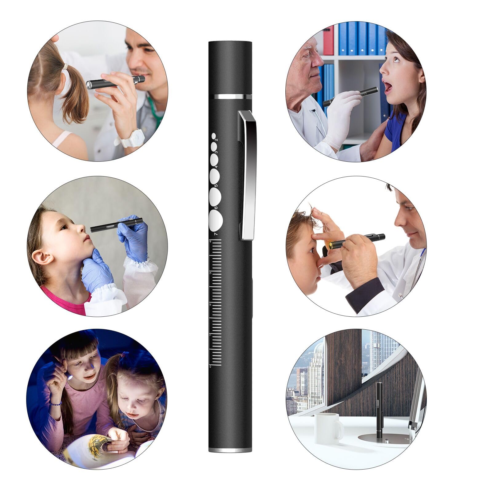 Cosoos 2 Rechargeable Pen Lights With Pupil Gauge & Ruler, Mini Led Penlights For Nurses Doctors, Warm/White Light With Clip, Usb Rechargeable Penlight Flashlight  For Nursing Student
