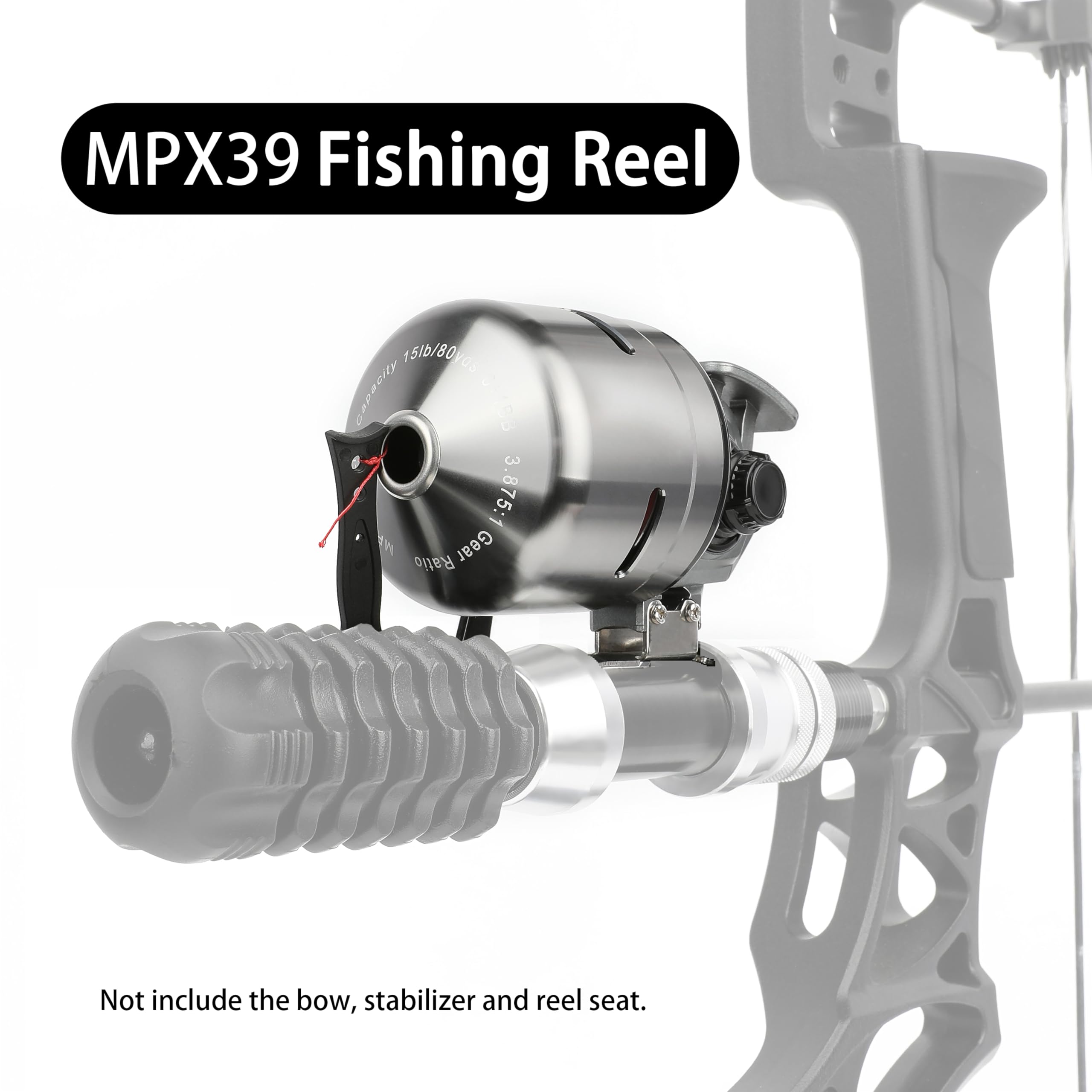 Ameyxgs Mpx39 Bowfishing Reel For Archery Hungting Bow Fishing, Stainless Steel And Aluminium, Left/Right Reversible Handle, 3.875:1 Gear Ratio, Strong Line 4# 85 Yards 0.32Mm/50Lb