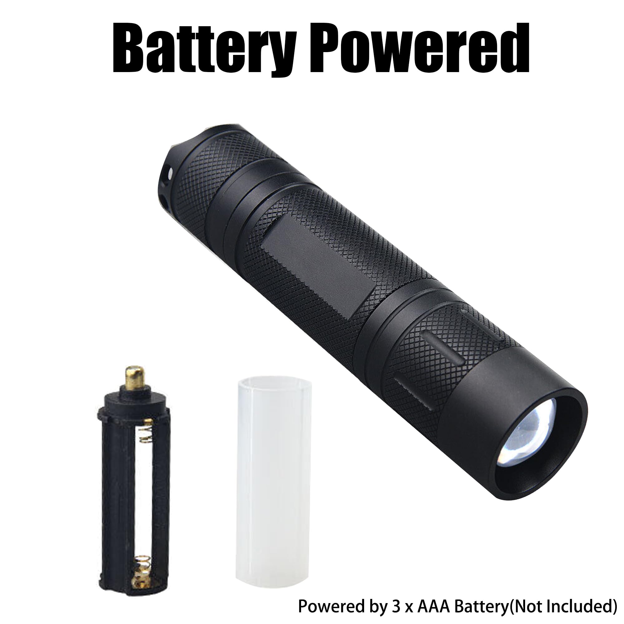 Zyunmall Blue Light Flashlight Single Mode Zoomable Blue Led Flashlights For Night Hunting, Fishing