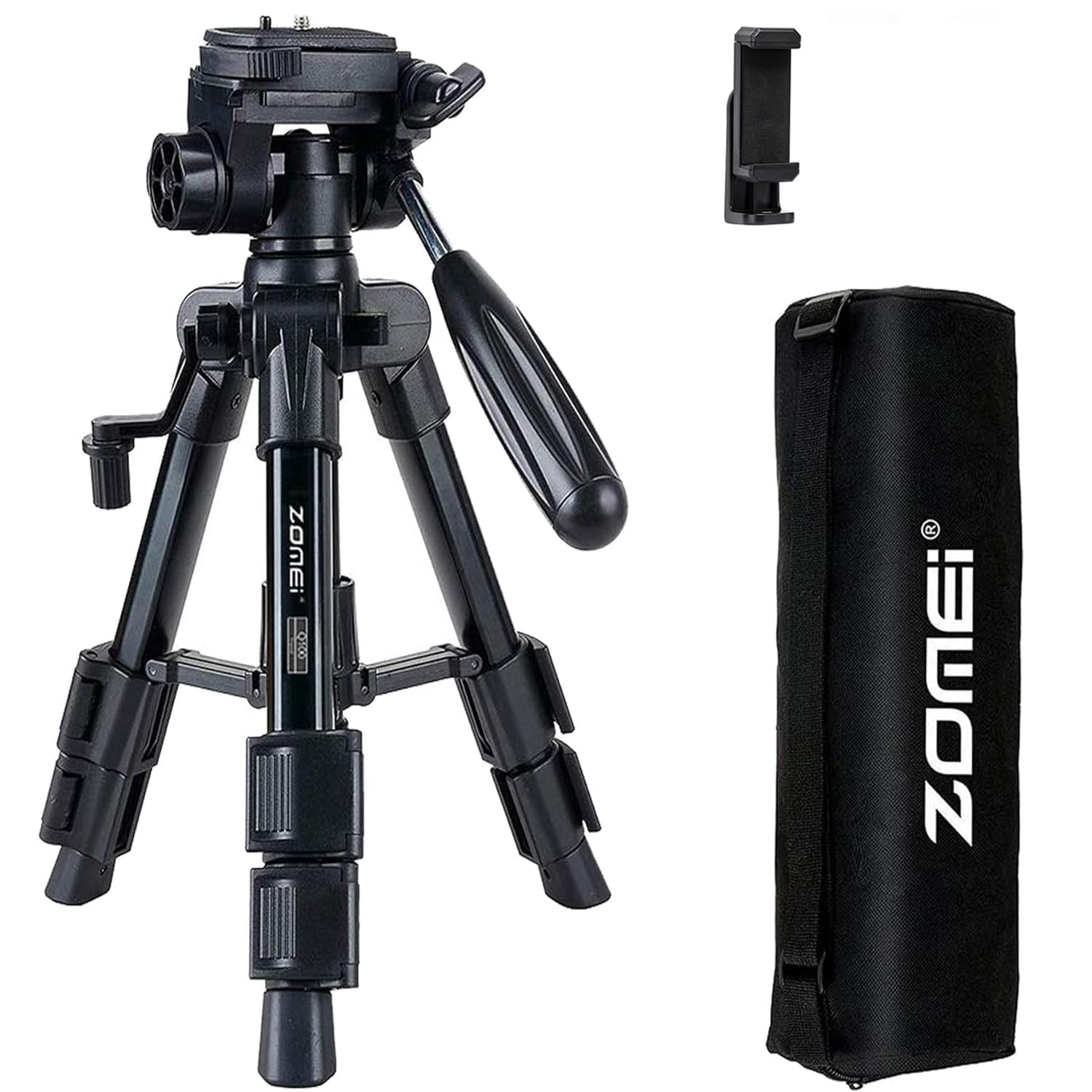 Baipak Mini Tripod For Camera,Zomei Travel Table Tripod With 3-Way Pan/Tilt Head 1/4 Inches Quick Release Plate And Bag For Dslr Camera Tripod Carrying Bag