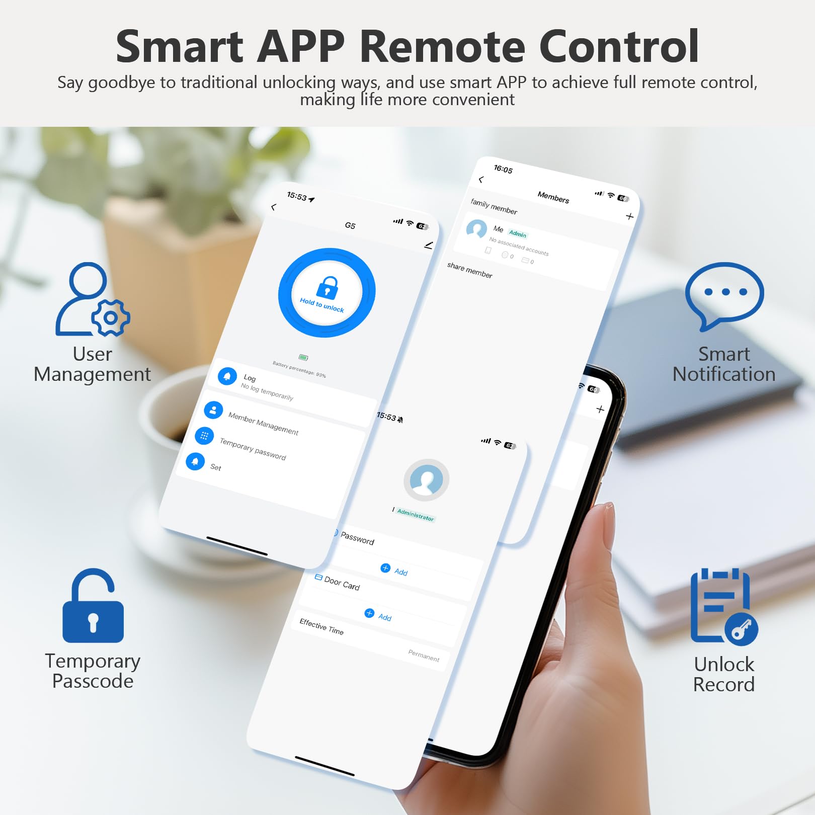 Devo Smart Lock, Keyless Entry Door Lock For Front Door, Bulit-In Wifi Deadbolt, App Remote Control, Digital Smart Locks, Electronic Touchscreen Keypad, Auto Locks, Easy Installation(Gray)