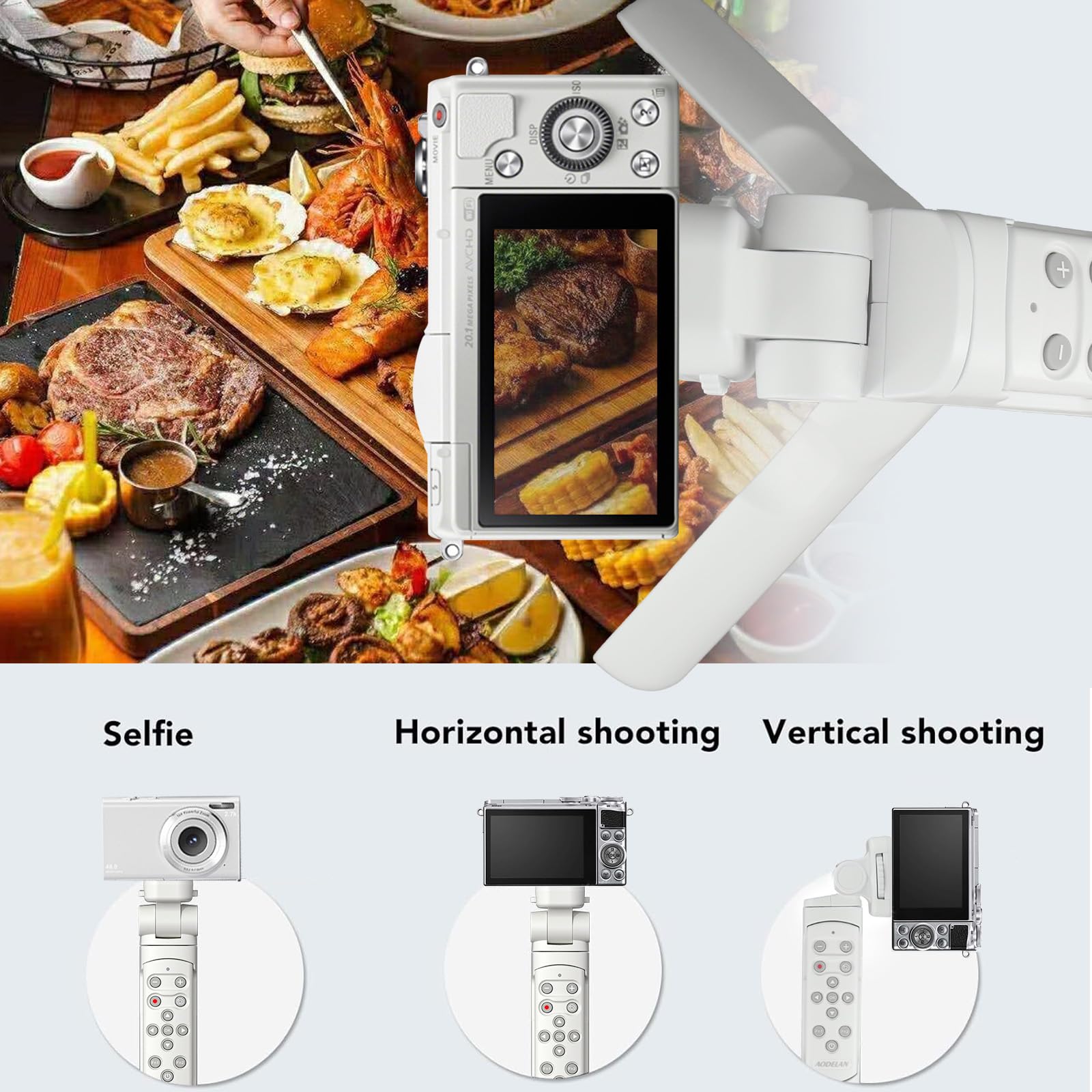 Aodelan Remote Control Wireless Shooting Grip Tripod Grip For Nikon Z50, P1000, B600, A1000, P950 (Withe)