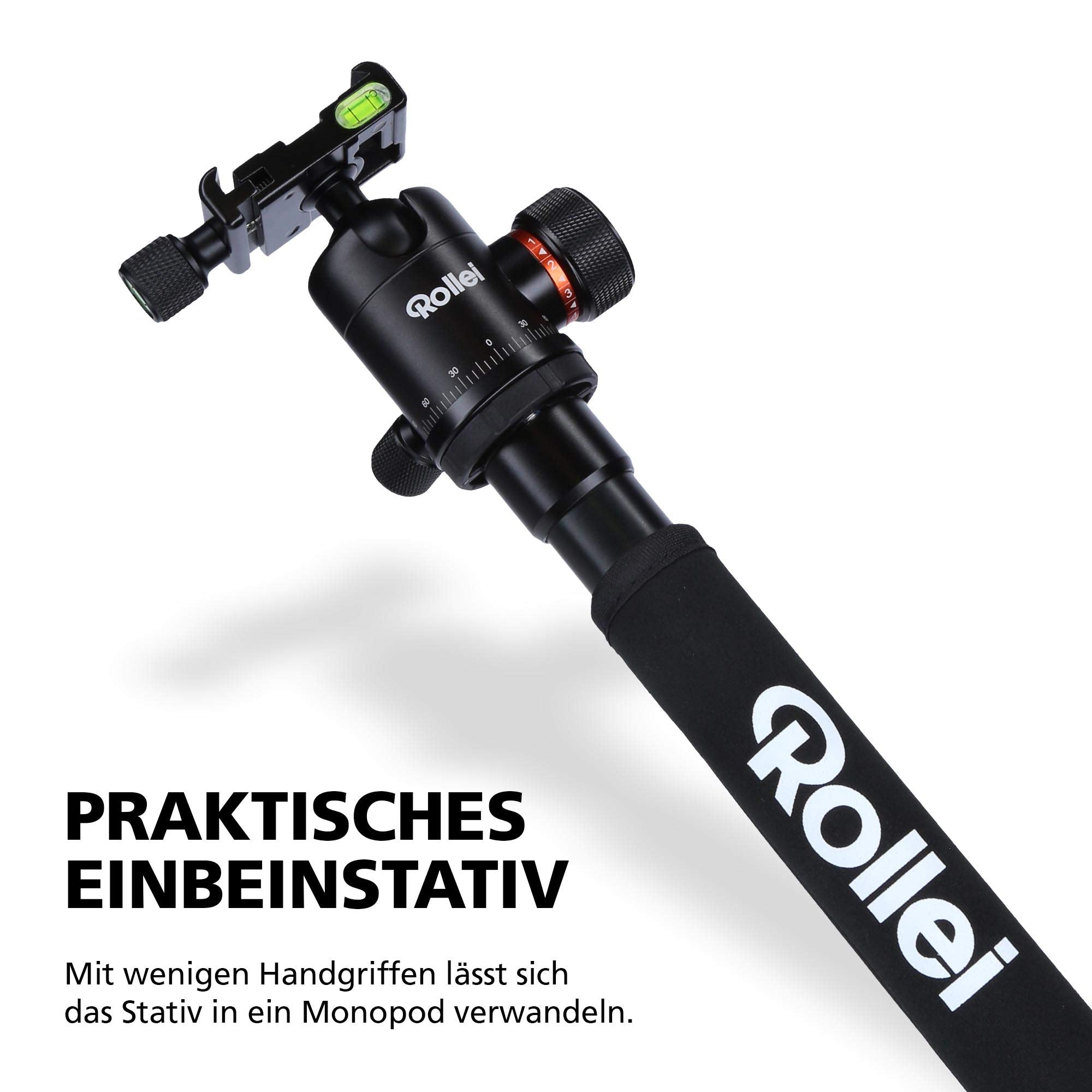 Rollei C5I - Aluminum Tripod With Panoramic Ball Head - Arca Swiss Compatible - Max. Load 8 Kg - Black