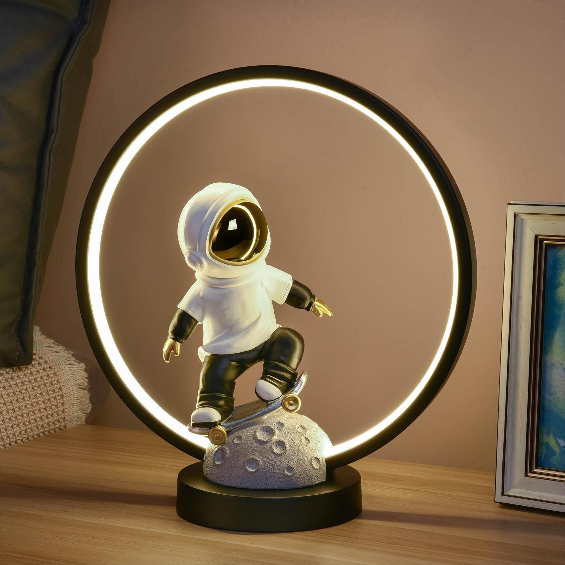 Saysmile Astronaut Night Light For Kids Adults, Led Bedside Table Lamp Nightstand Lamp With Usb Plug For Kids Room, Bedroom, Living Room - Idea For Birthday, Christmas