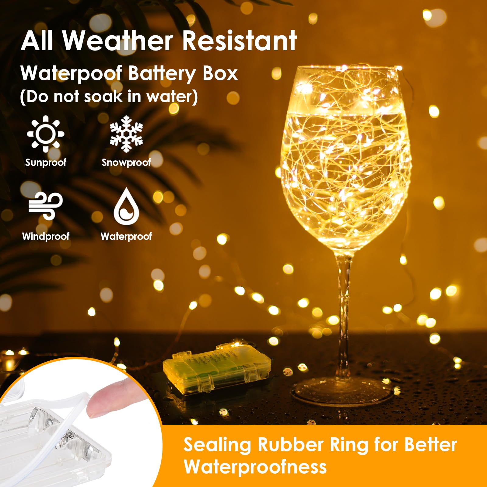 Mlambert 4 Pack Solar Hanging Mason Jar Lights With Stakes Bundle With 3 Pack 33Ft Fairy String Lights Battery Operated With Remote And Timer
