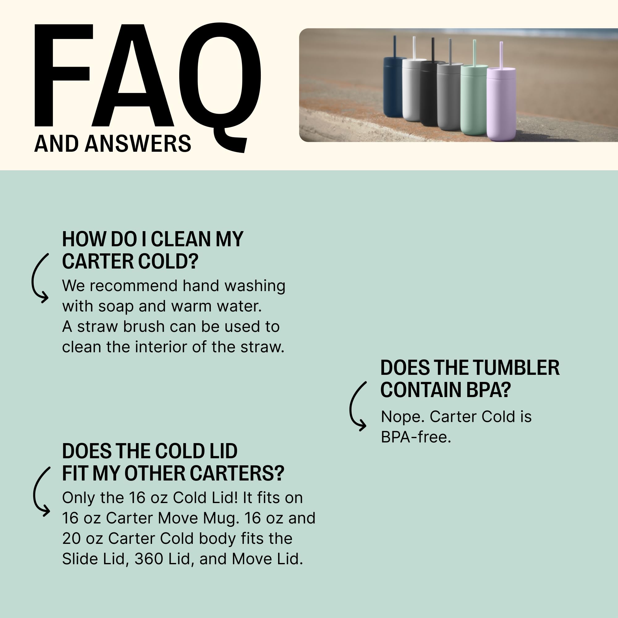 Fellow 20 Oz Carter Cold Water Bottle For Water, Iced Tea, Coffee, Smoothies, Iced Coffee