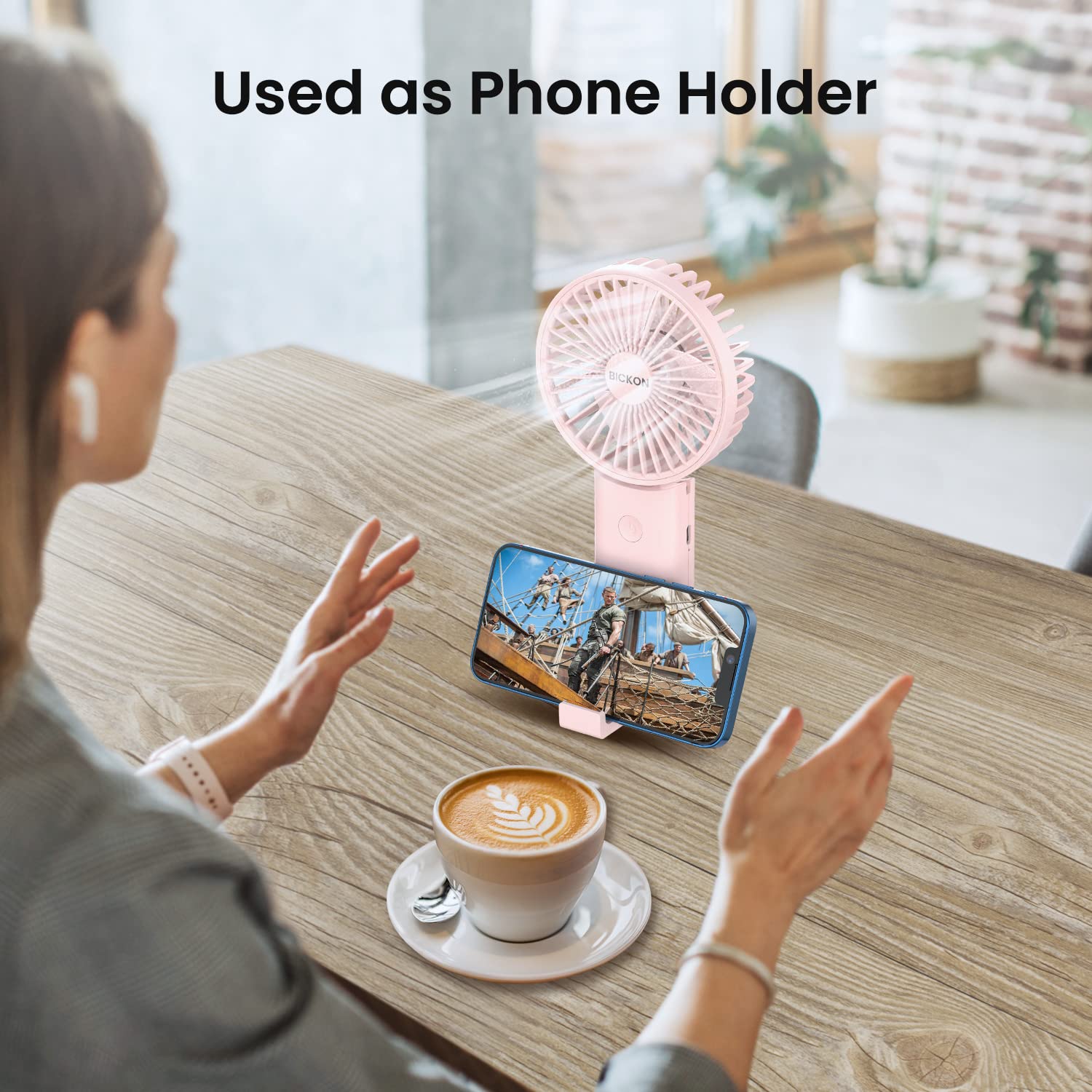 Handheld Portable Fan With Usb Rechargeable Battery, 3 Adjustable Speed Personal Desk Table Fan