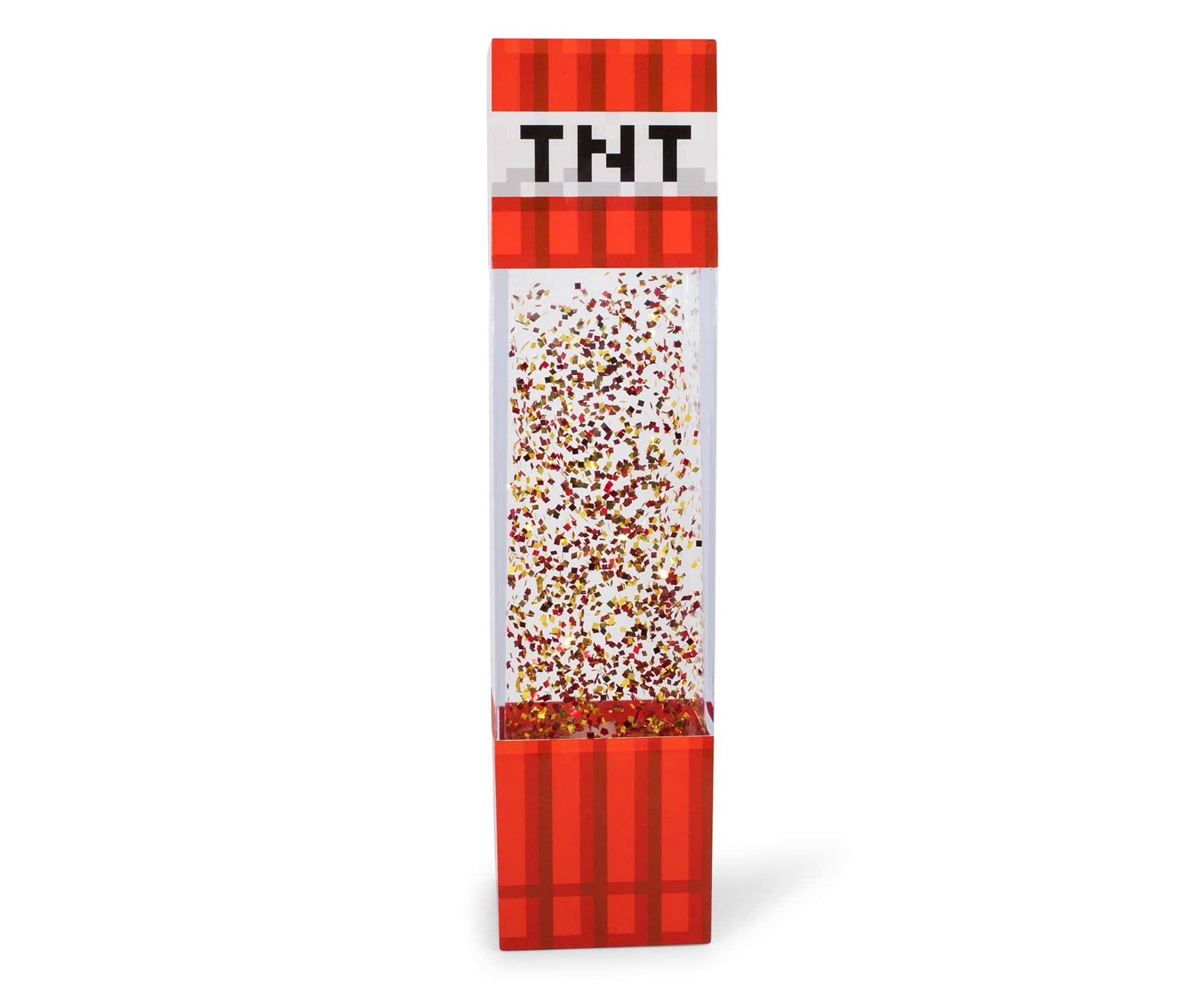 Ukonic Minecraft Tnt Block Glitter Motion Lamp | Led Light, Bedside Table Lamp For Desk | Video Game-Themed Room Essentials | Home Decor Accessory | 12 Inches Tall