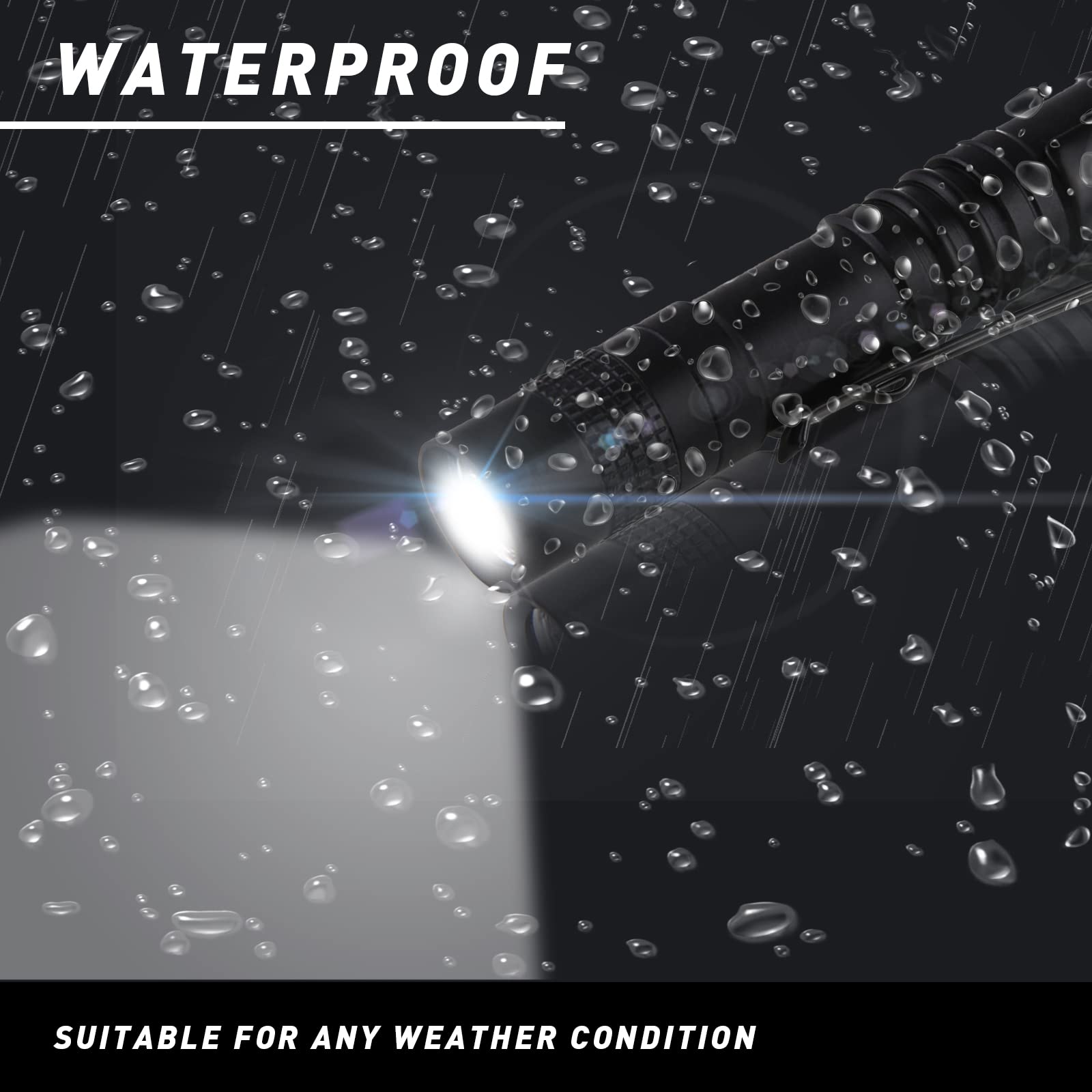 Yafiygi Mini Led Flashlights High Lumens Outdoor Small Tactical Flashlight Glow In The Dark 3.55 Inch Handheld Pen Light Clip For Camping Emergency Inspection Repair Battery Powered