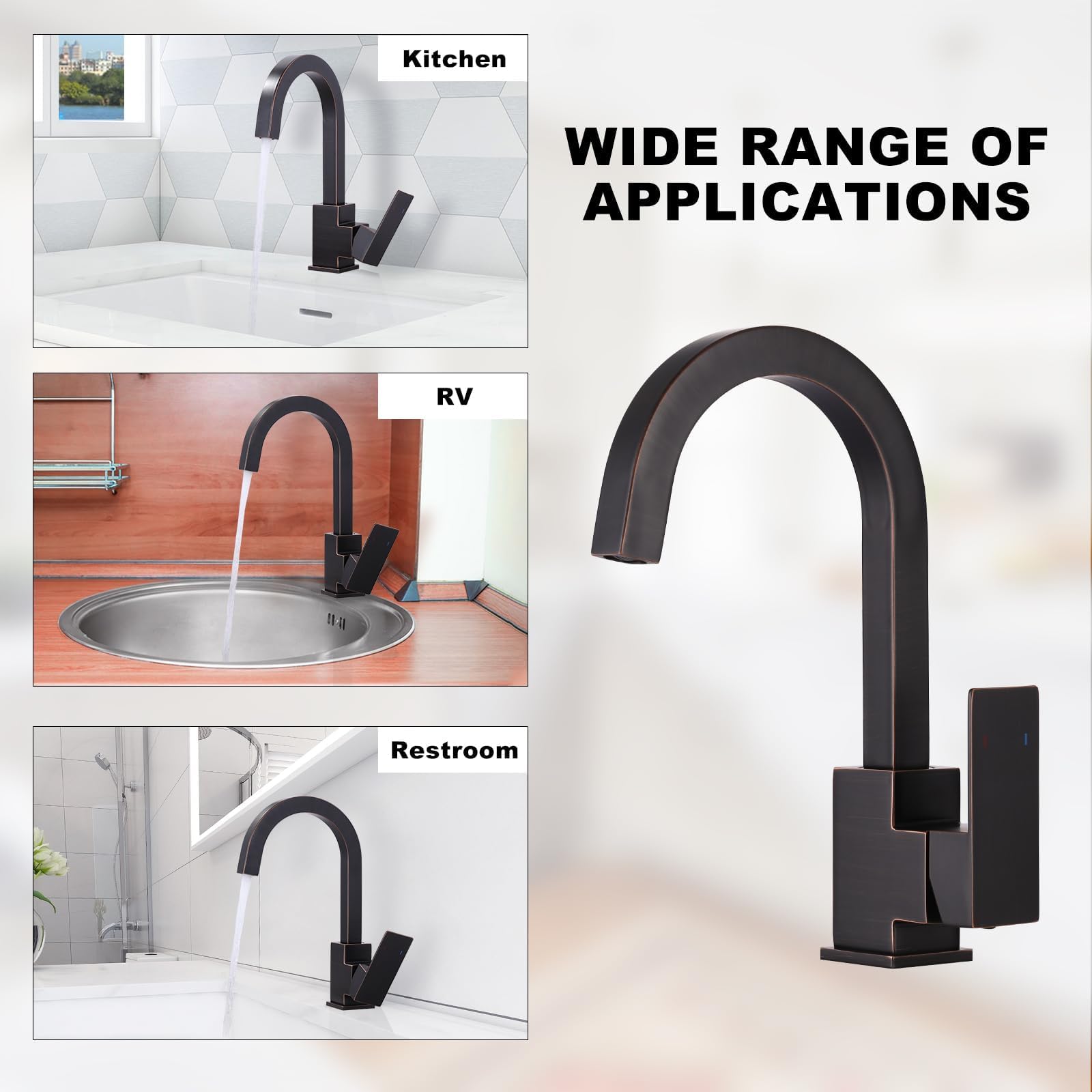 Aleasha Bar Sink Faucet, Bar Sink Faucet Single Hole, Stainless Steel Kitchen Bar Faucet With Single Handle For Kitchen Bathroom Rv Restroom Sink, Oil Rubbed Brzonze